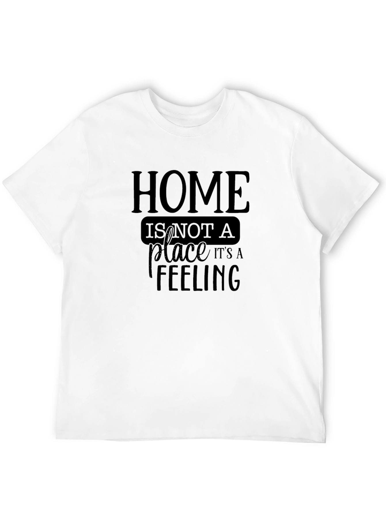 Home Is A Feeling Black Graphic T-Shirt