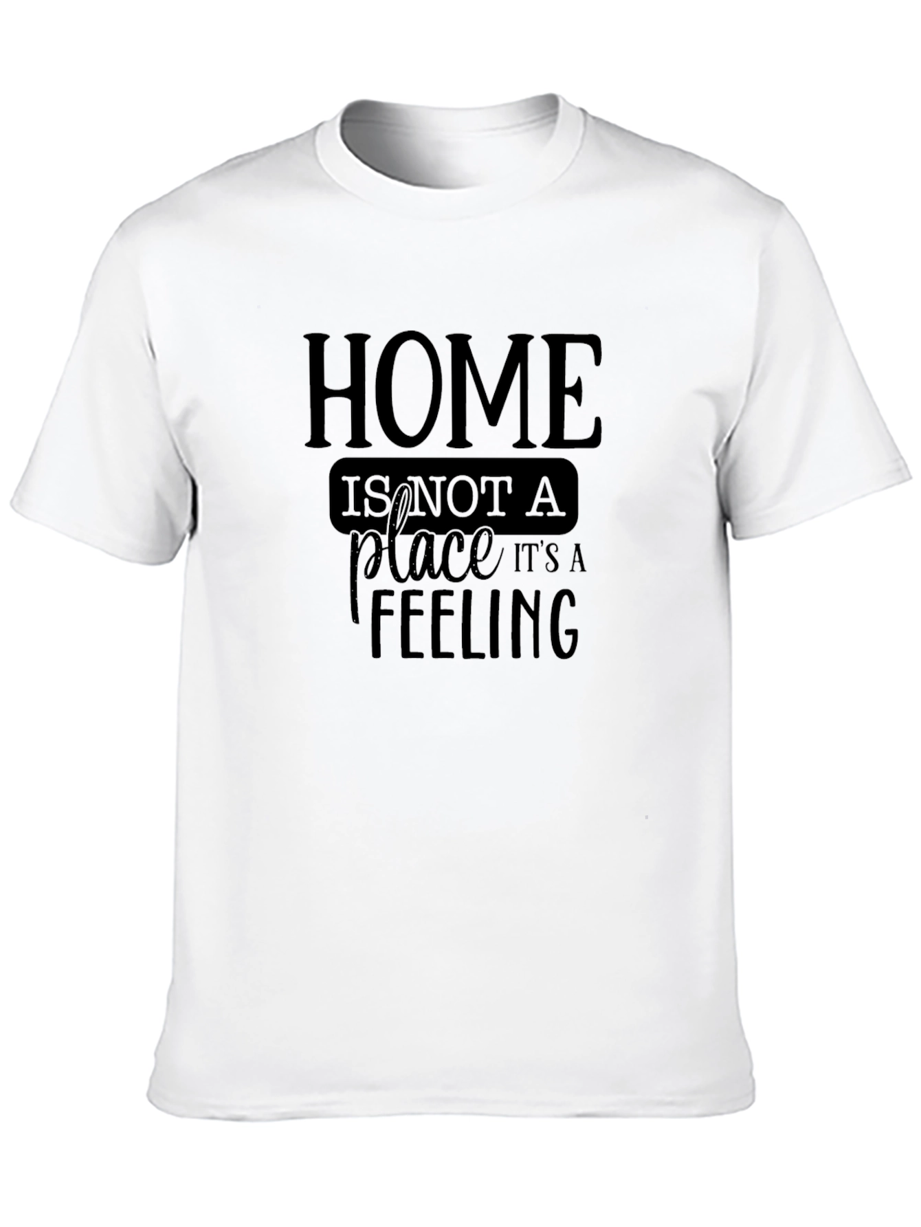 Home Is A Feeling Black Graphic T-Shirt
