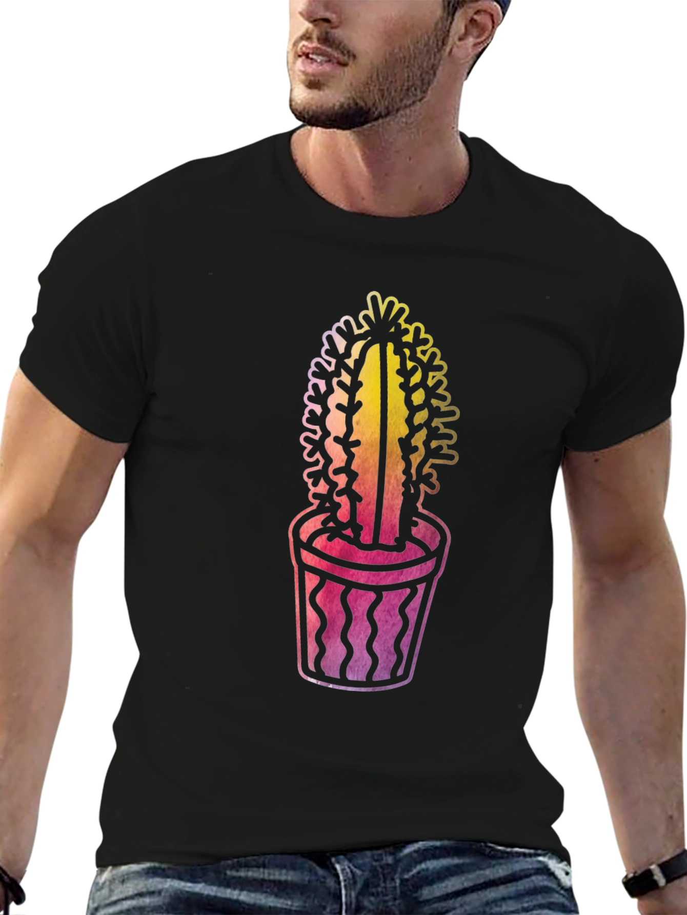 Cactus Graphic Tee - Trendy Plant Lover Shirt