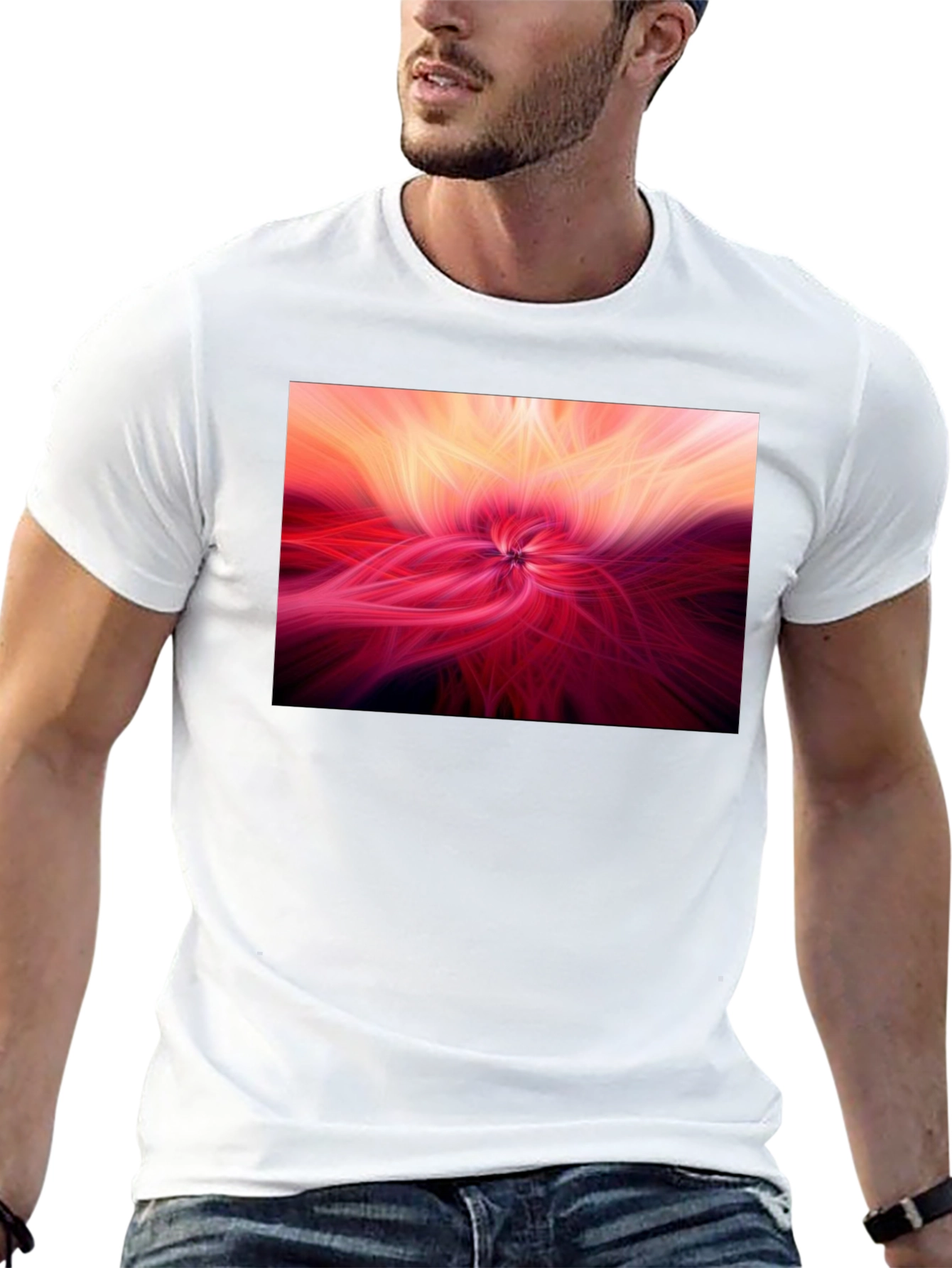 Abstract Swirl Graphic Tee - Modern Black T-Shirt