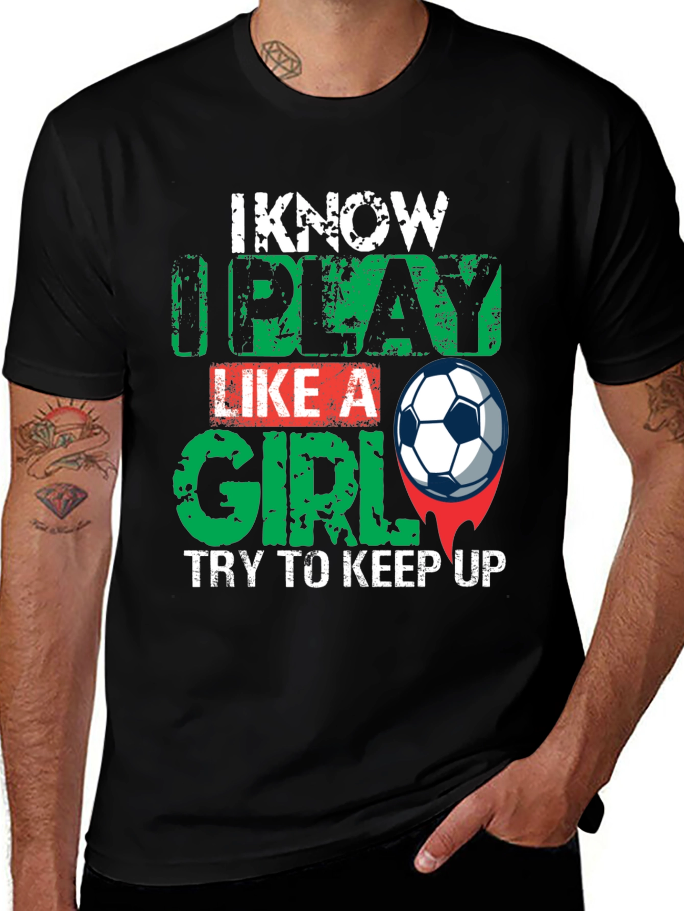 I Know I Play Like a Girl Black T-Shirt