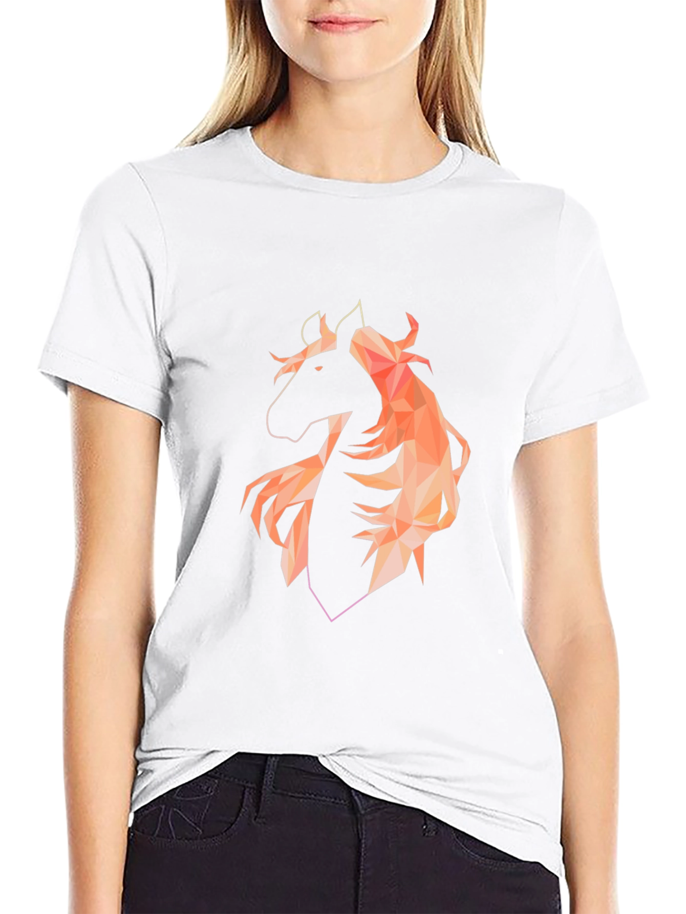 Geometric Horse Graphic Black T-Shirt