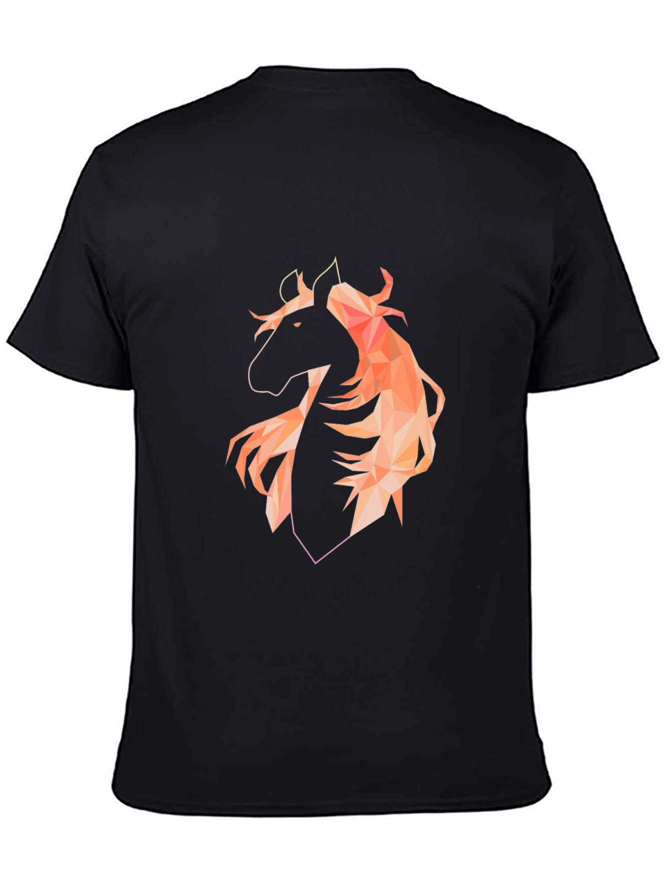 Geometric Horse Graphic Black T-Shirt