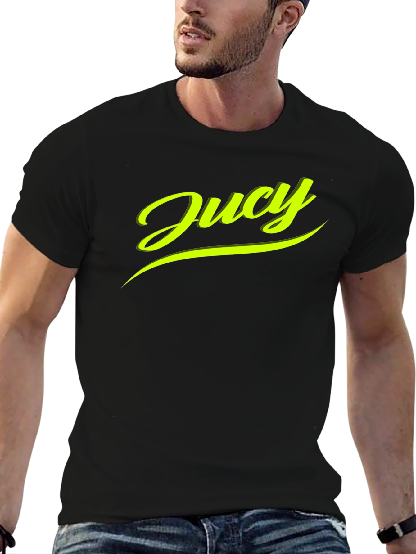 Juicy Graphic Tee - Modern Black Cotton T-Shirt