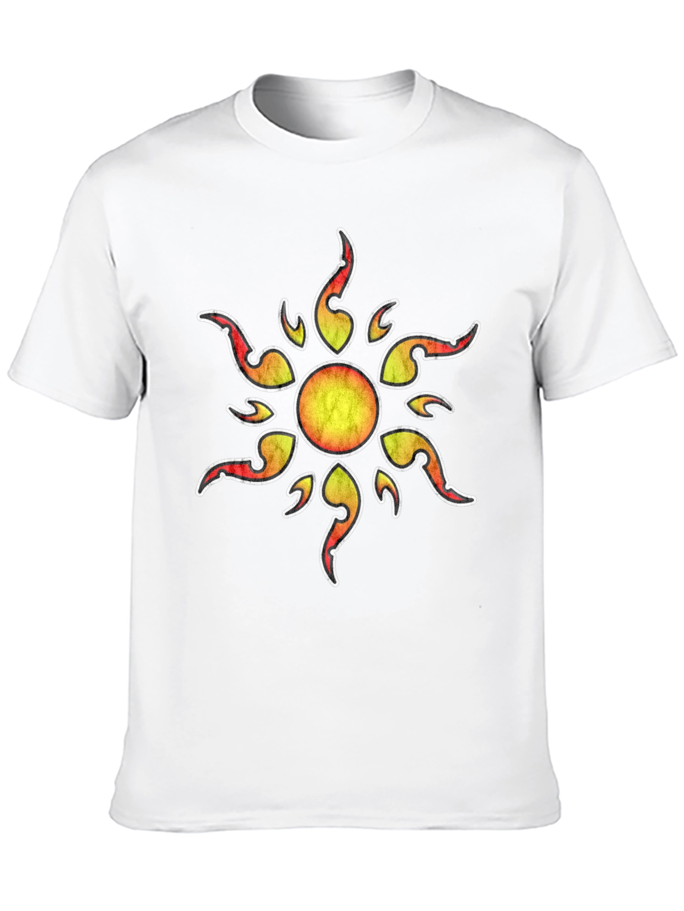 Sunburst Graphic Print Black T-Shirt