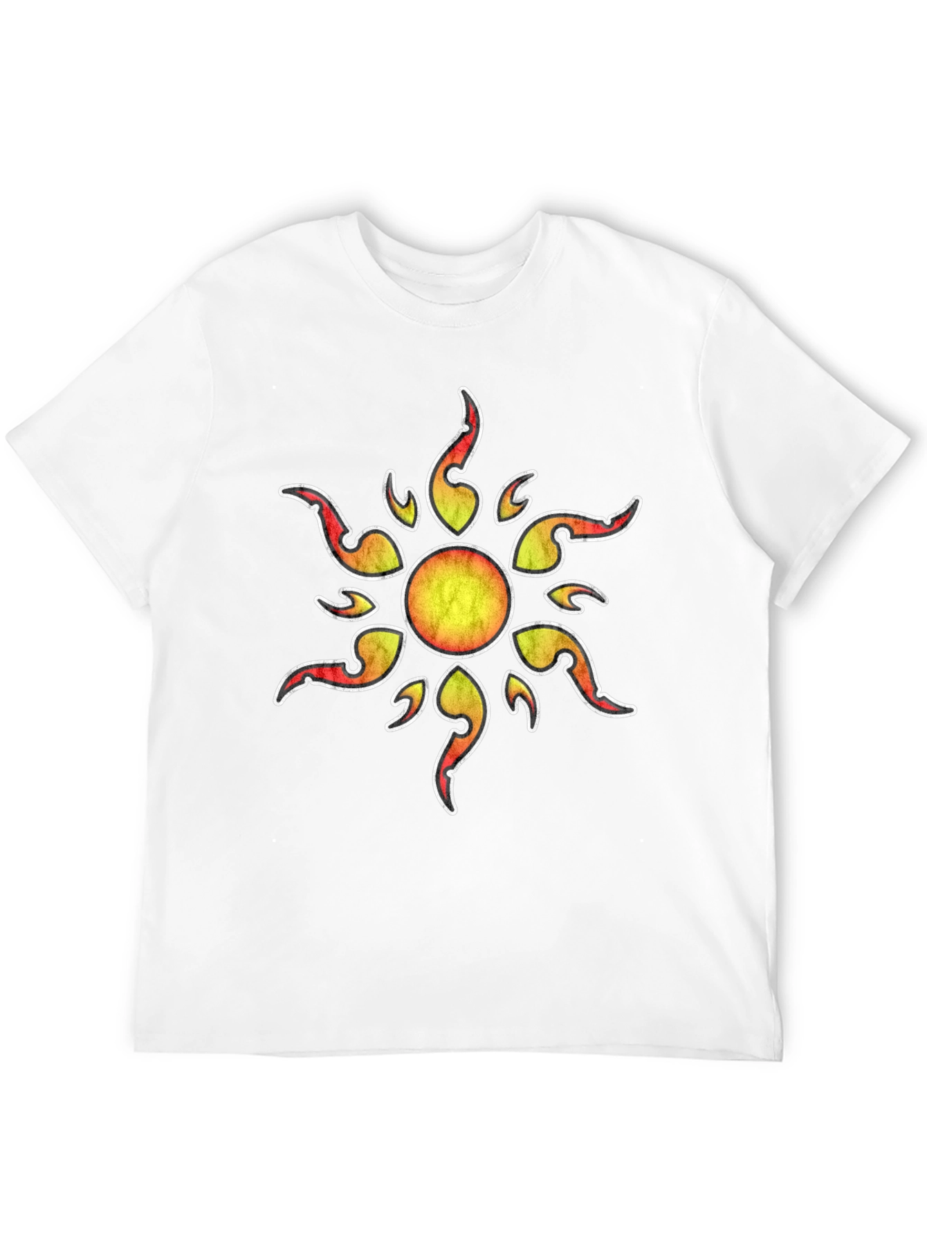 Sunburst Graphic Print Black T-Shirt