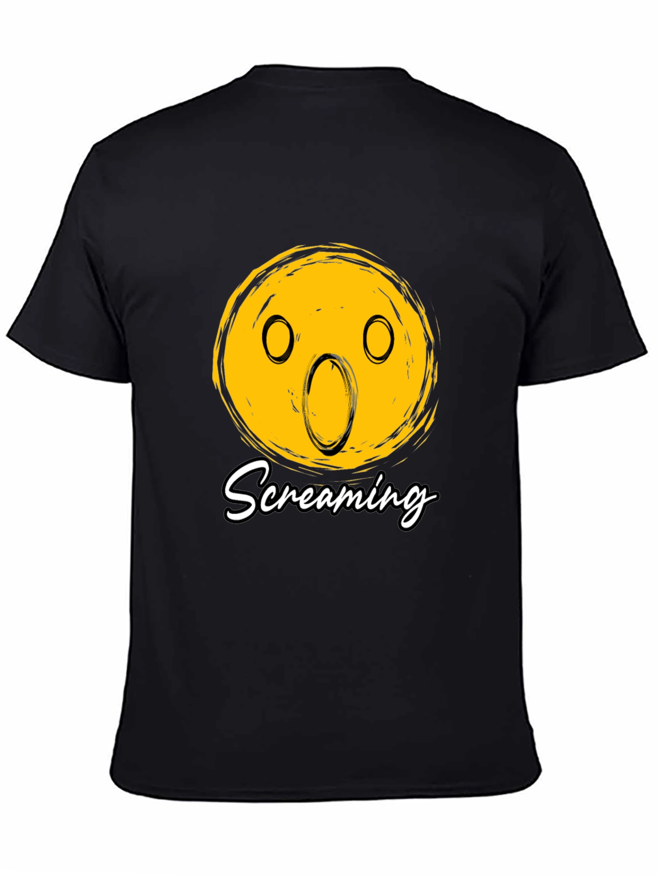 Screaming Emoji Graphic Black T-Shirt