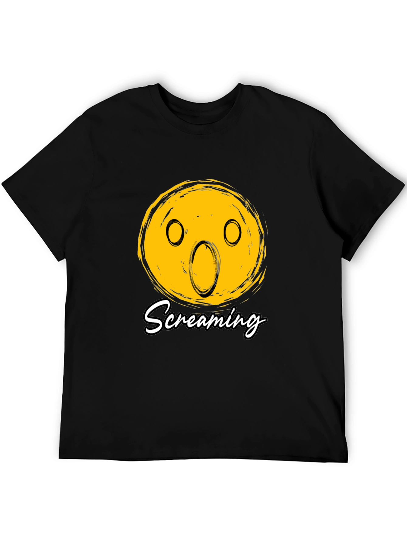 Screaming Emoji Graphic Black T-Shirt
