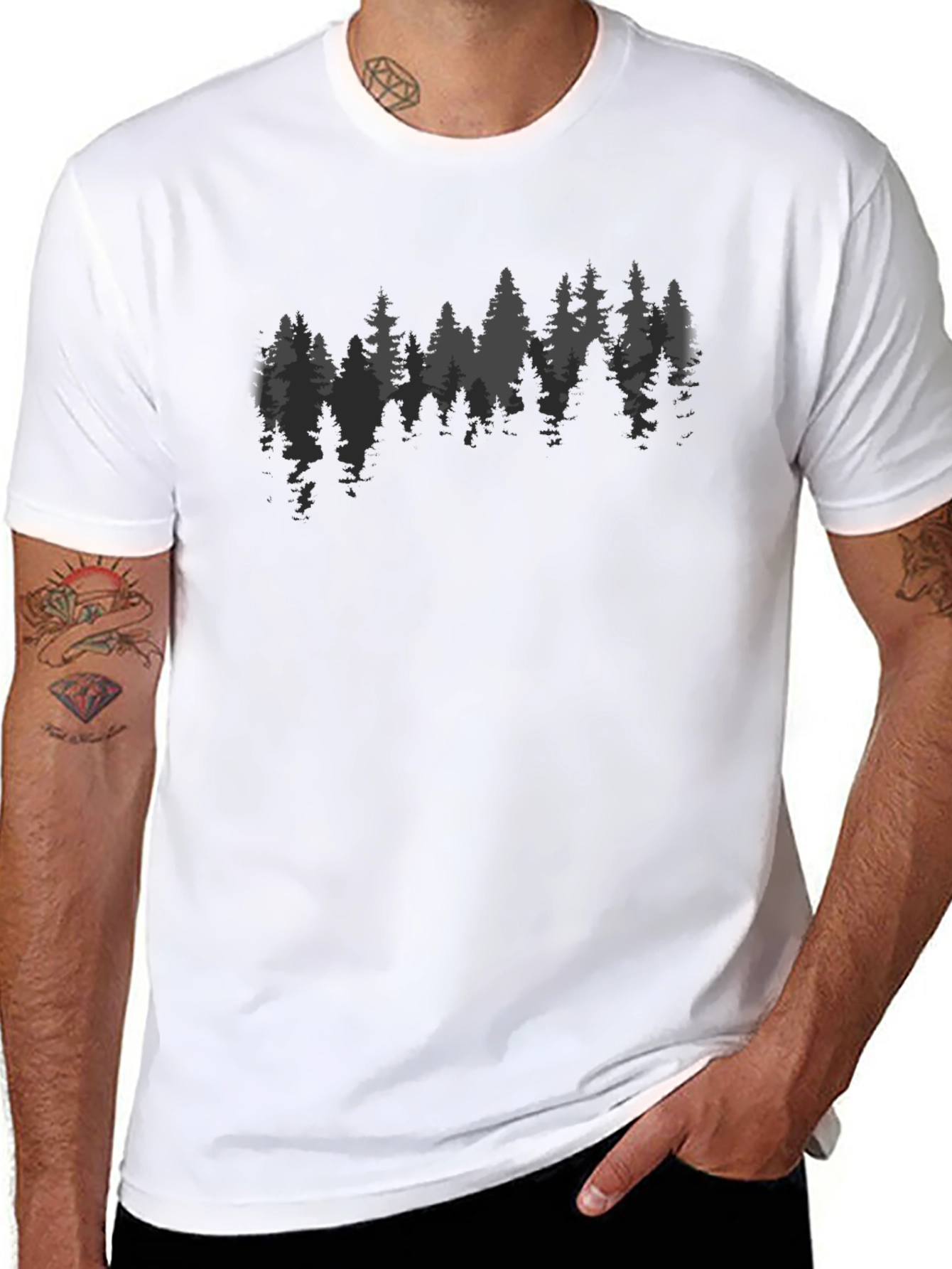 Nature Forest Trees Graphic T-Shirt - Casual Style