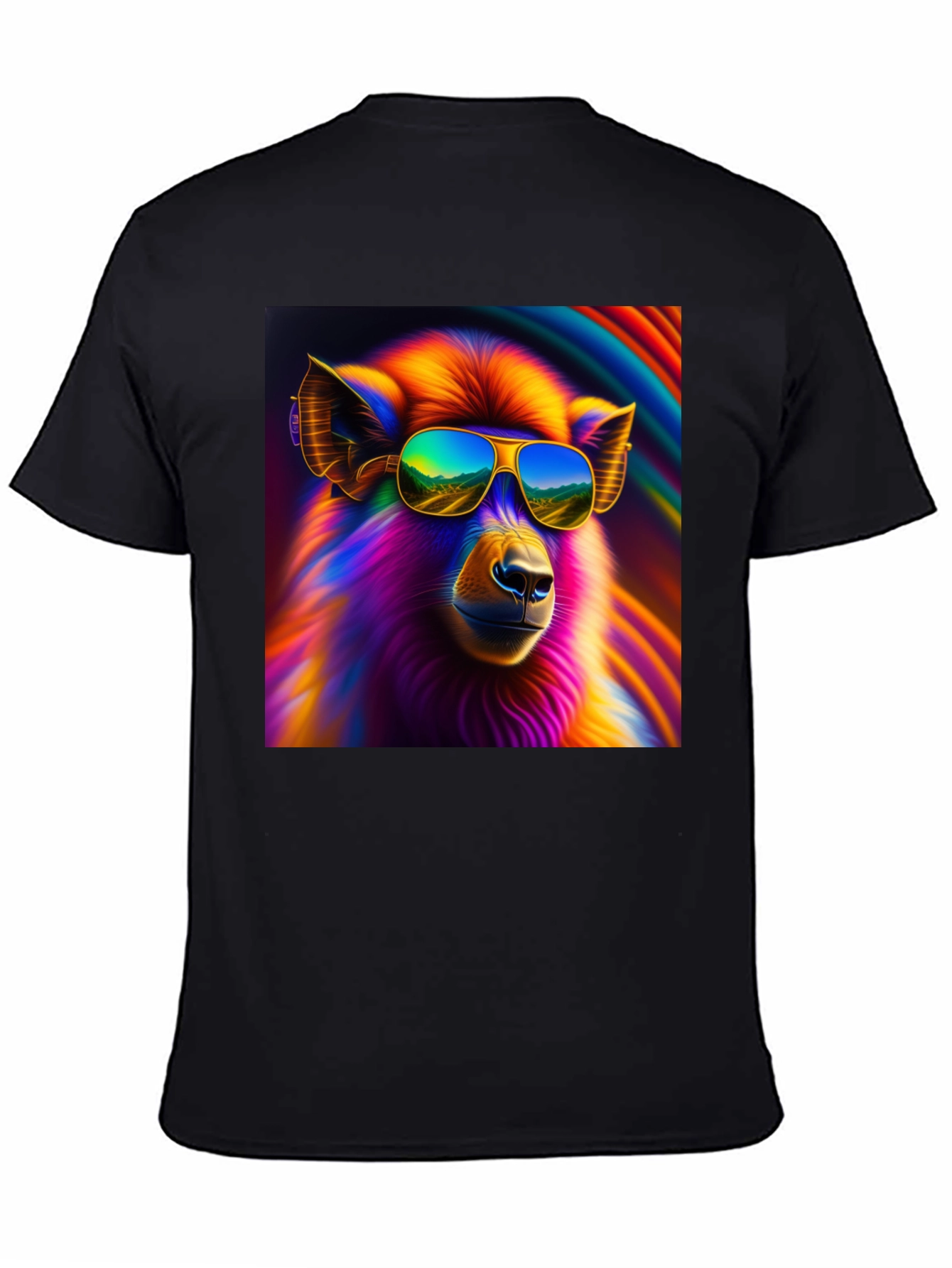 Cool Llama Graphic Tee - Black Cotton T-Shirt
