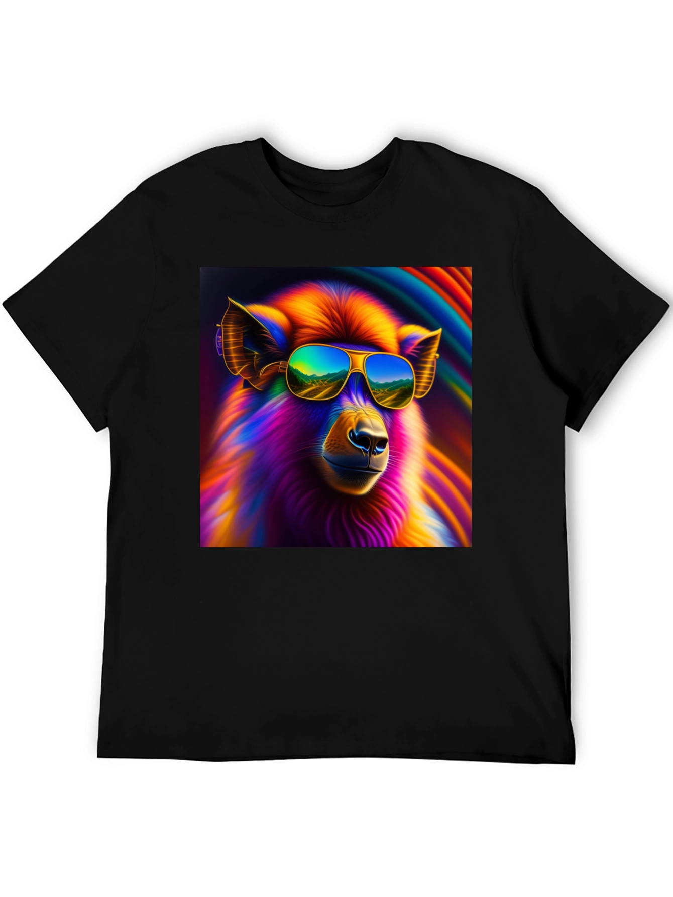 Cool Llama Graphic Tee - Black Cotton T-Shirt