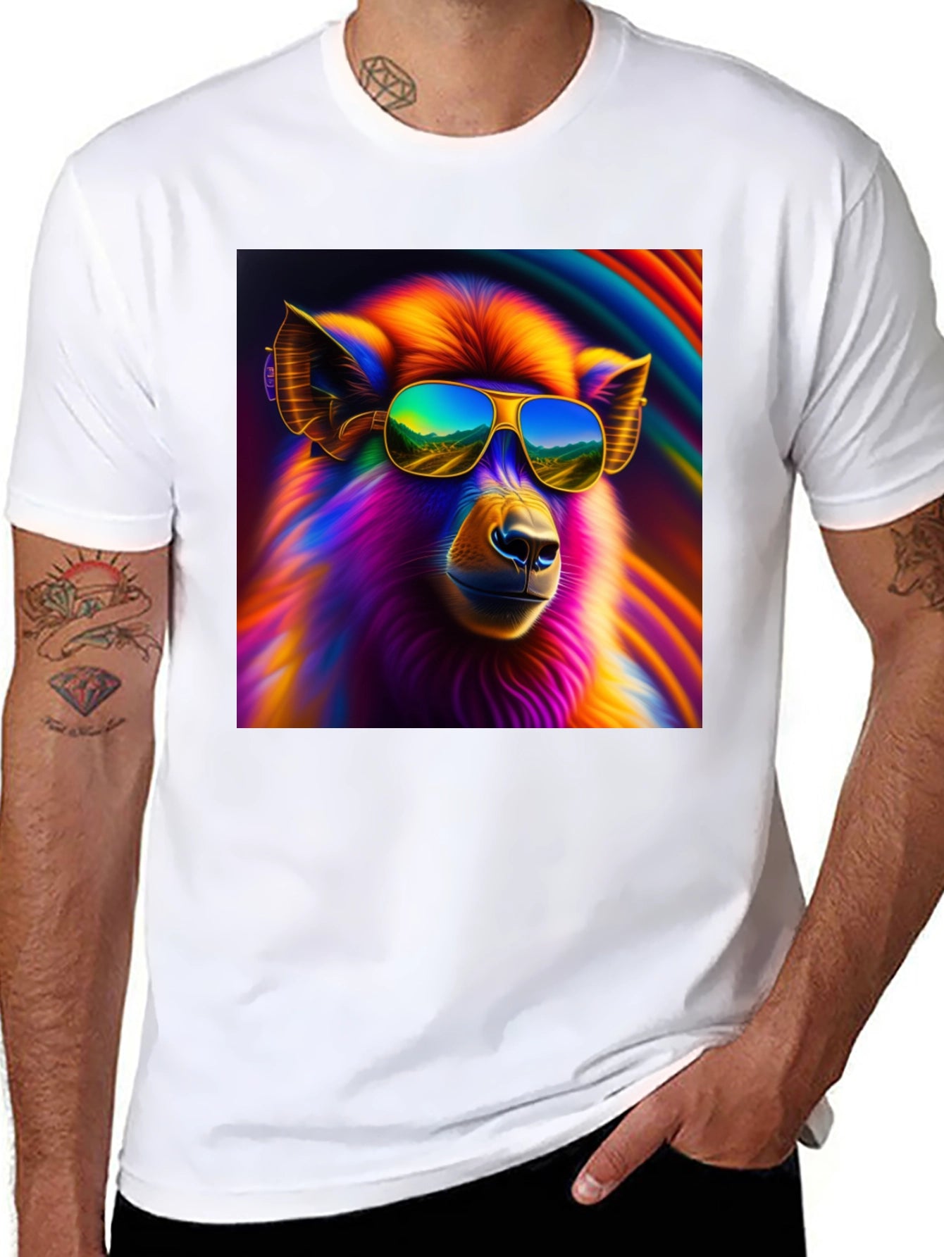 Cool Llama Graphic Tee - Black Cotton T-Shirt