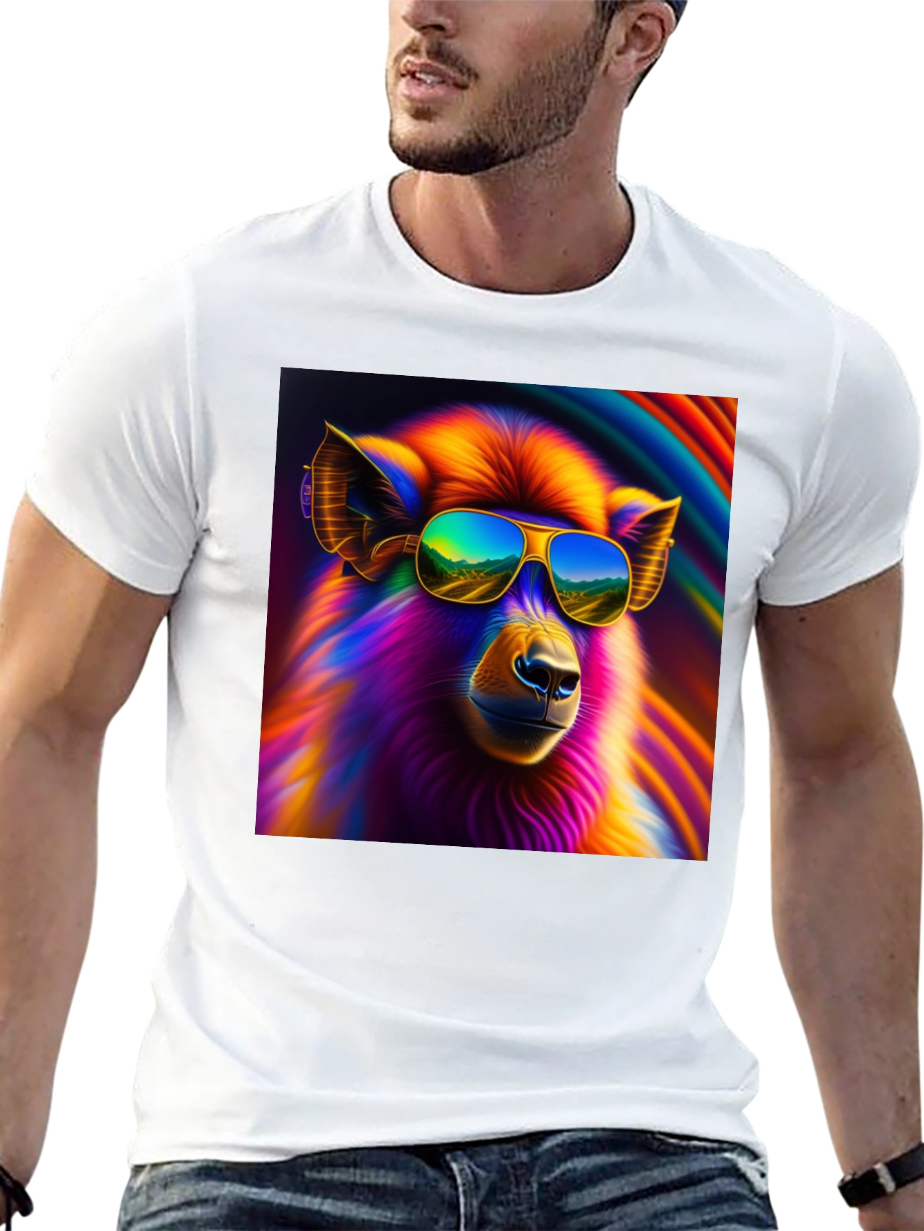 Cool Llama Graphic Tee - Black Cotton T-Shirt