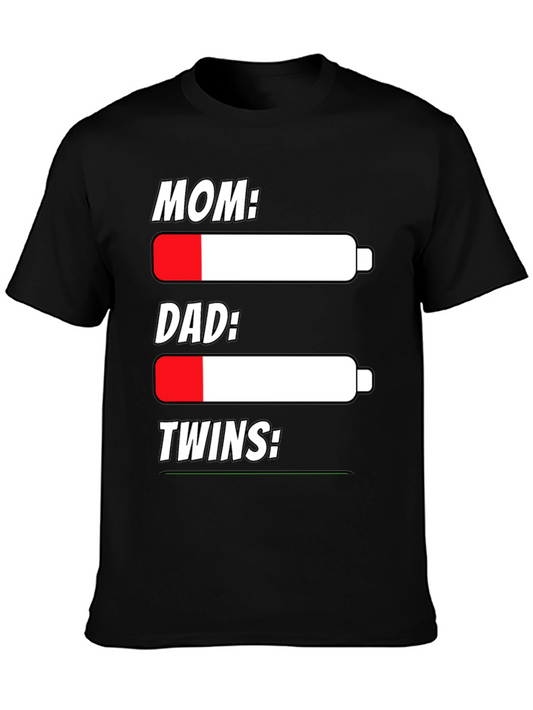Funny Battery Life T-Shirt for Parents of Twins