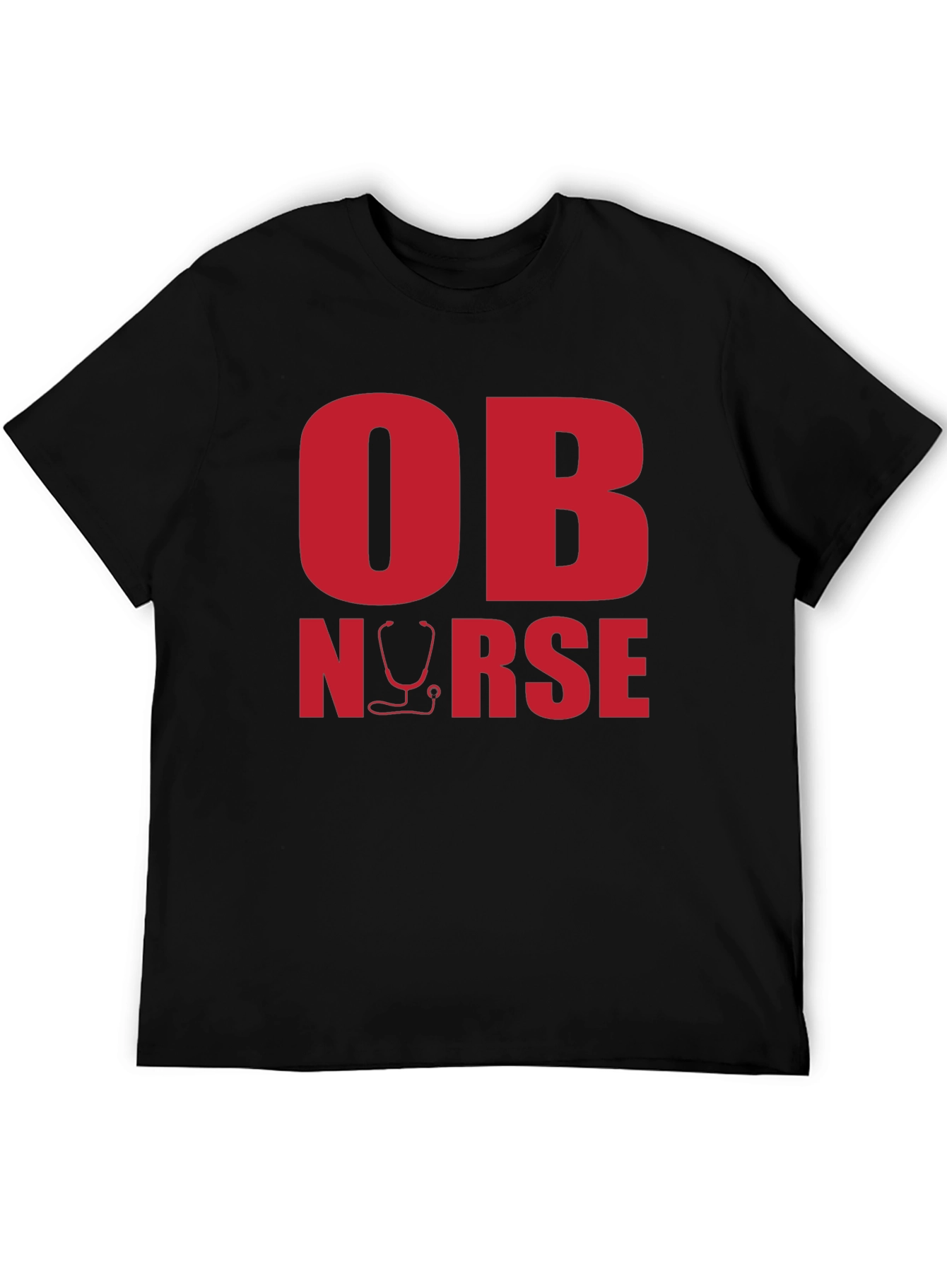 OB Nurse Graphic Tee - Black Cotton T-Shirt