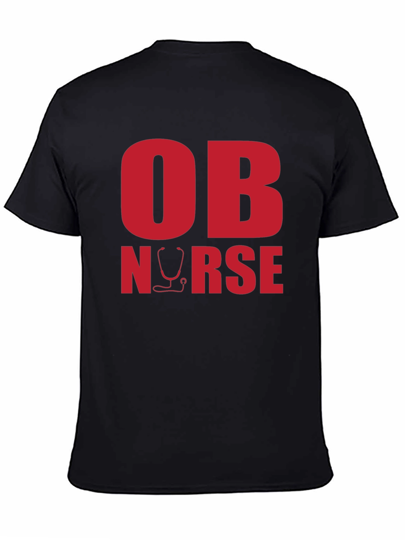 OB Nurse Graphic Tee - Black Cotton T-Shirt