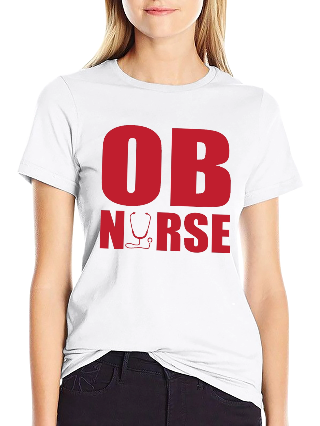 OB Nurse Graphic Tee - Black Cotton T-Shirt