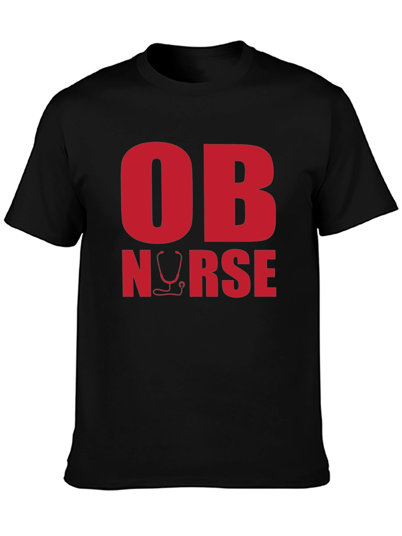 OB Nurse Graphic Tee - Black Cotton T-Shirt