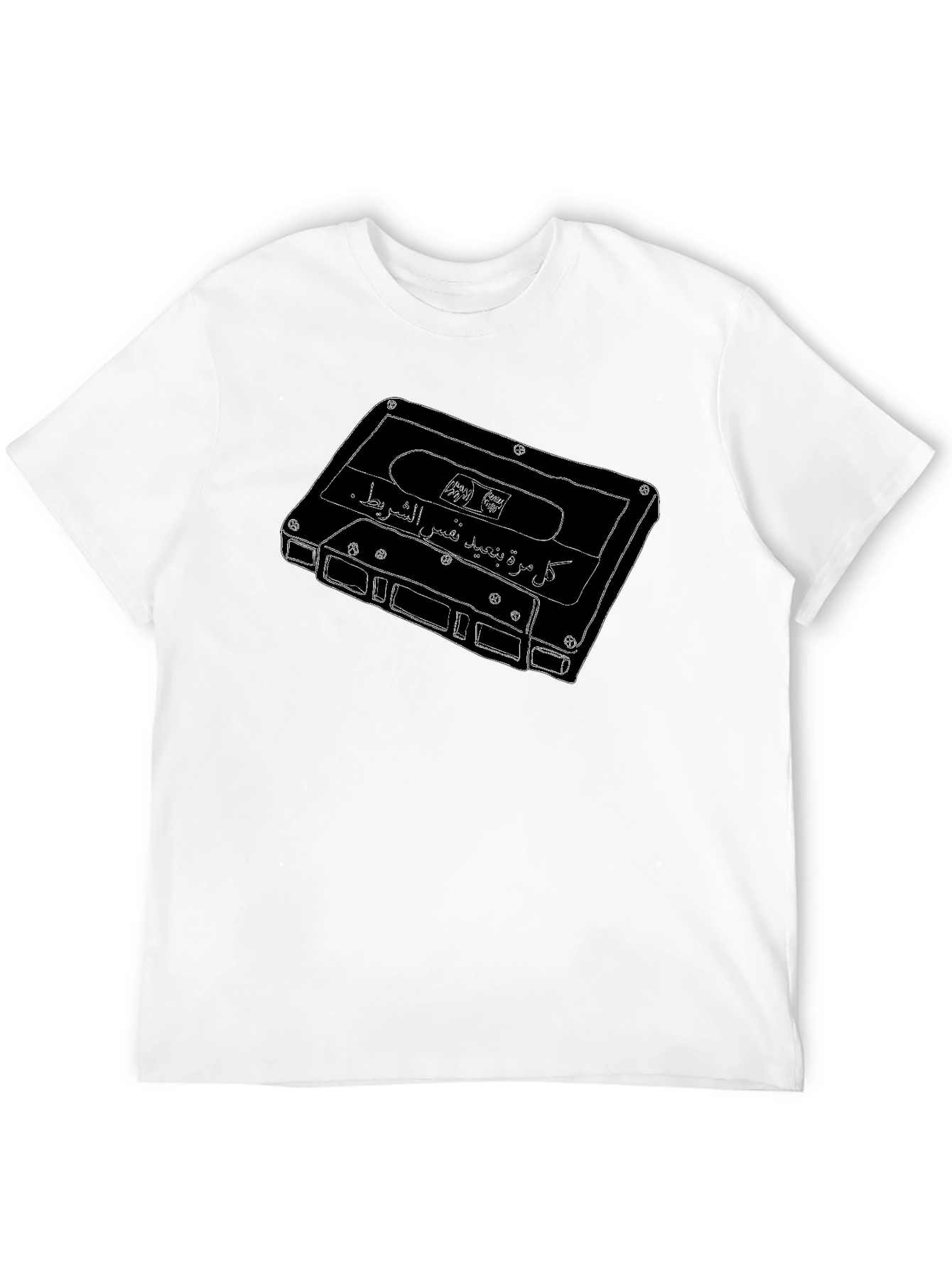 Retro Cassette Tape Graphic Tee - Black