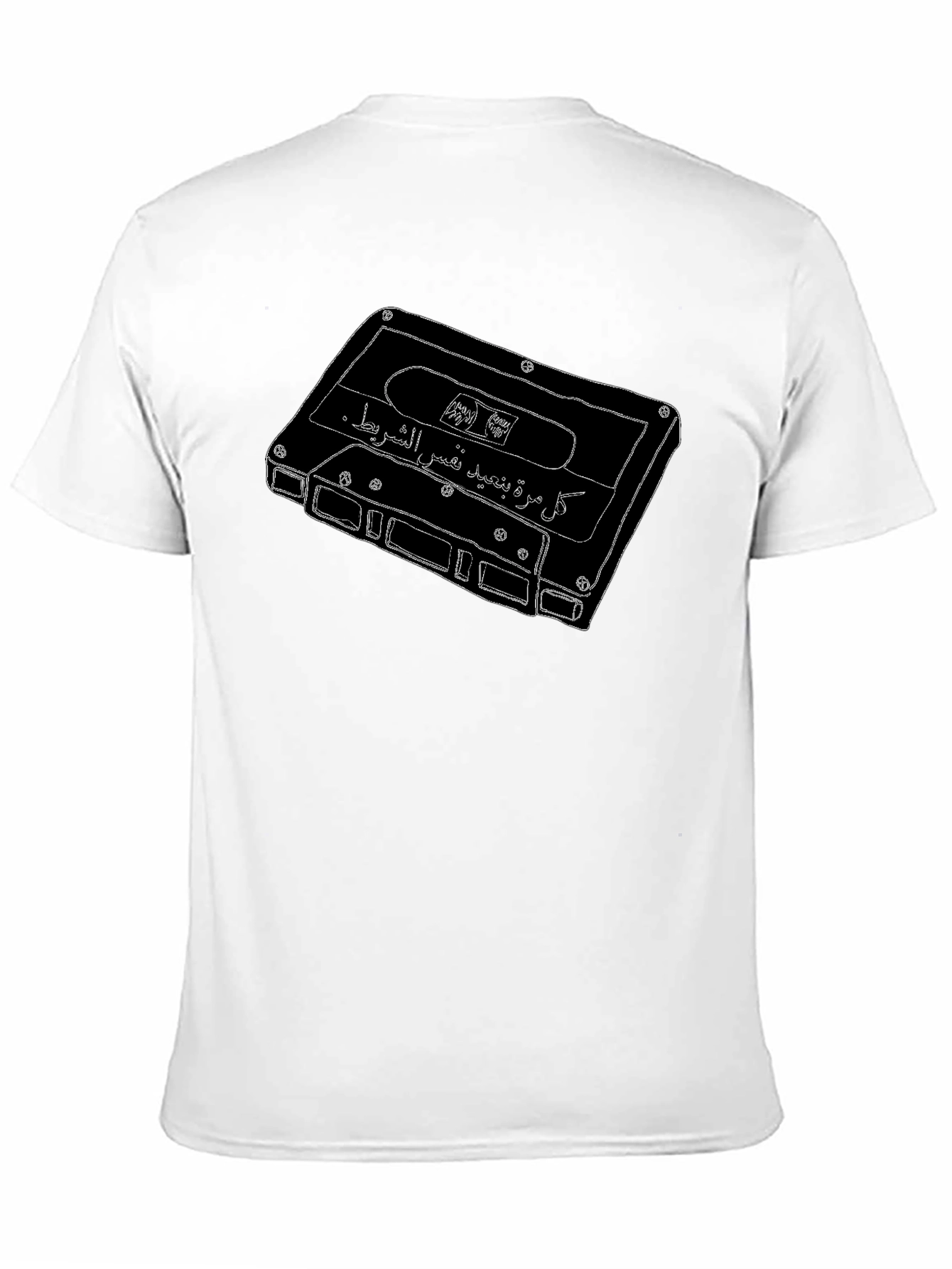 Retro Cassette Tape Graphic Tee - Black