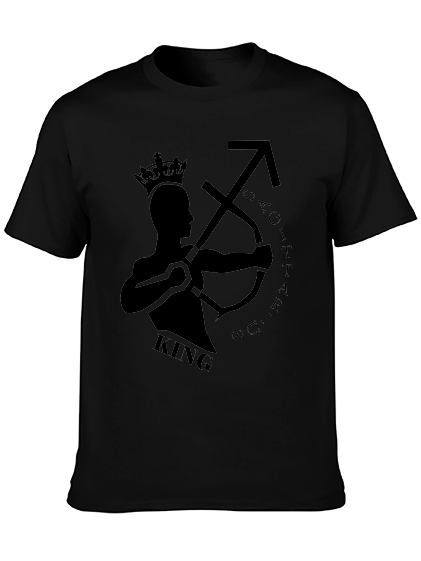 Sagittarius King Black Graphic Tee