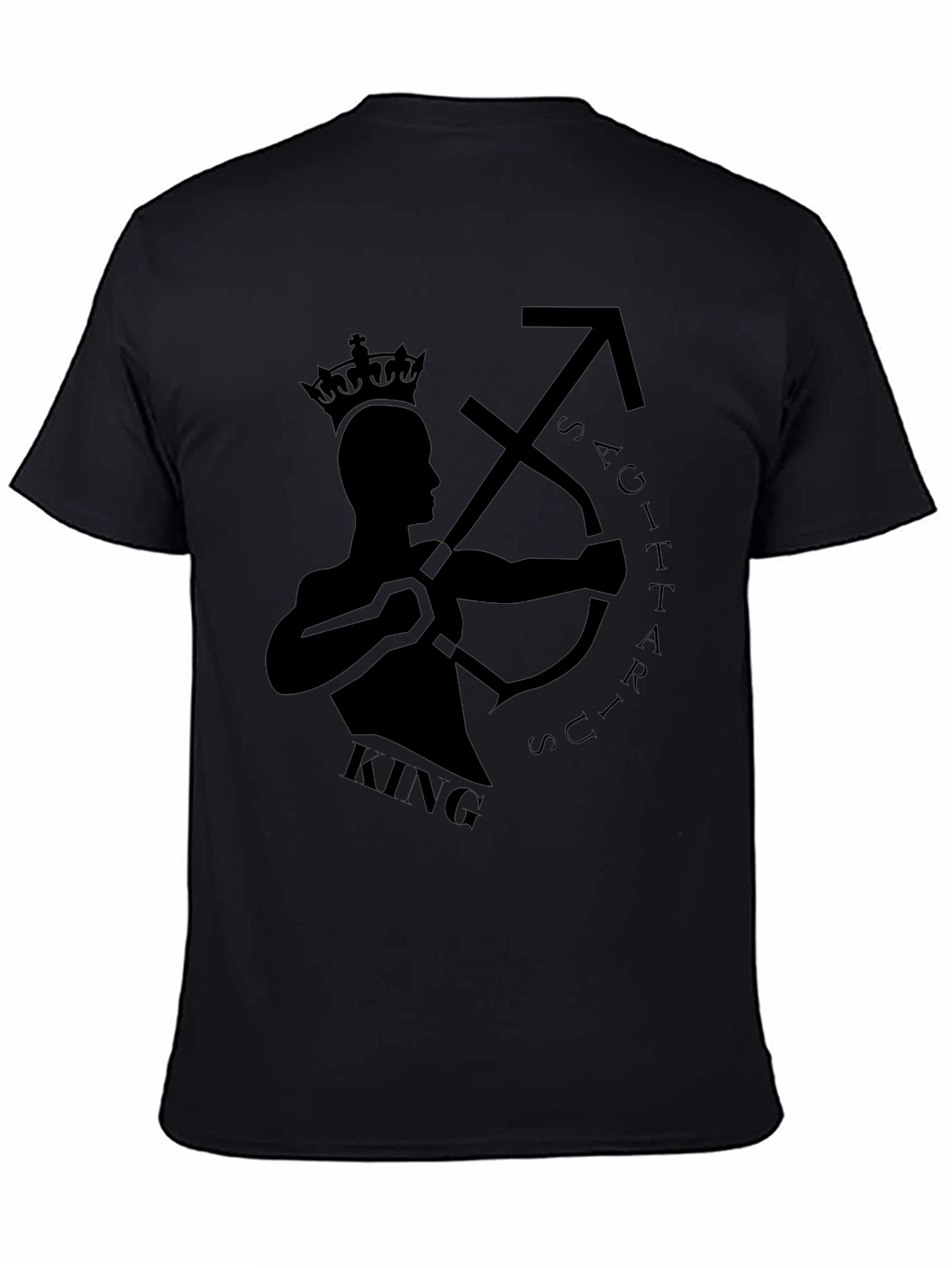 Sagittarius King Black Graphic Tee