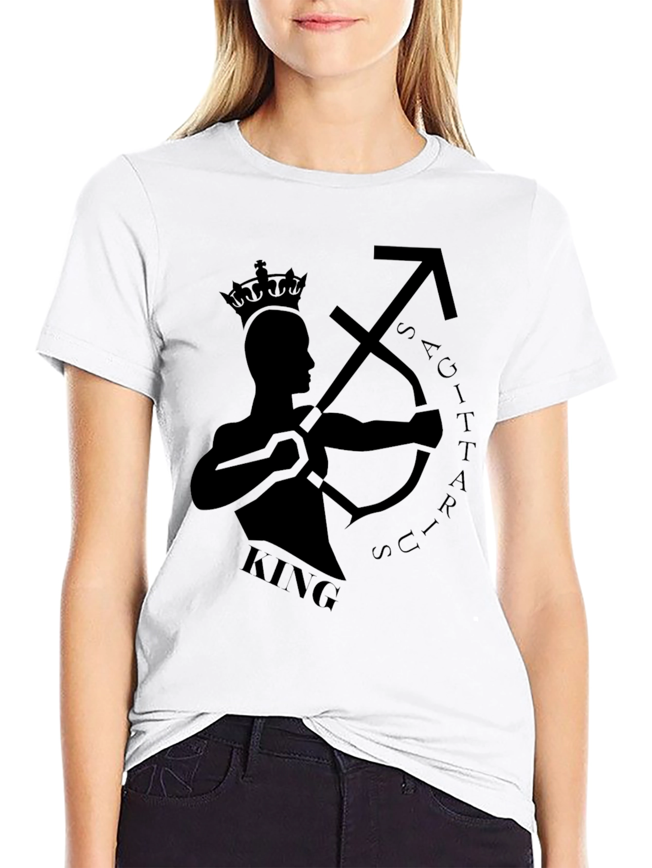 Sagittarius King Black Graphic Tee