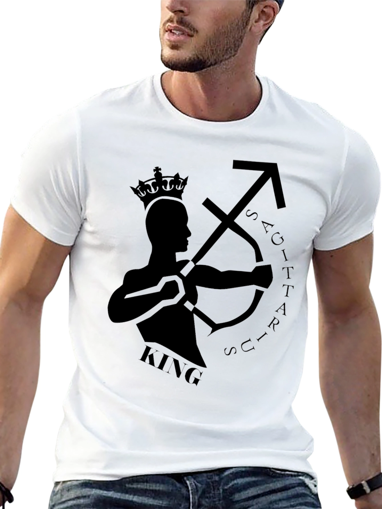 Sagittarius King Black Graphic Tee