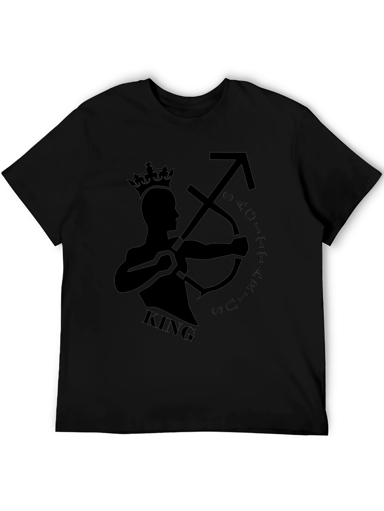 Sagittarius King Black Graphic Tee