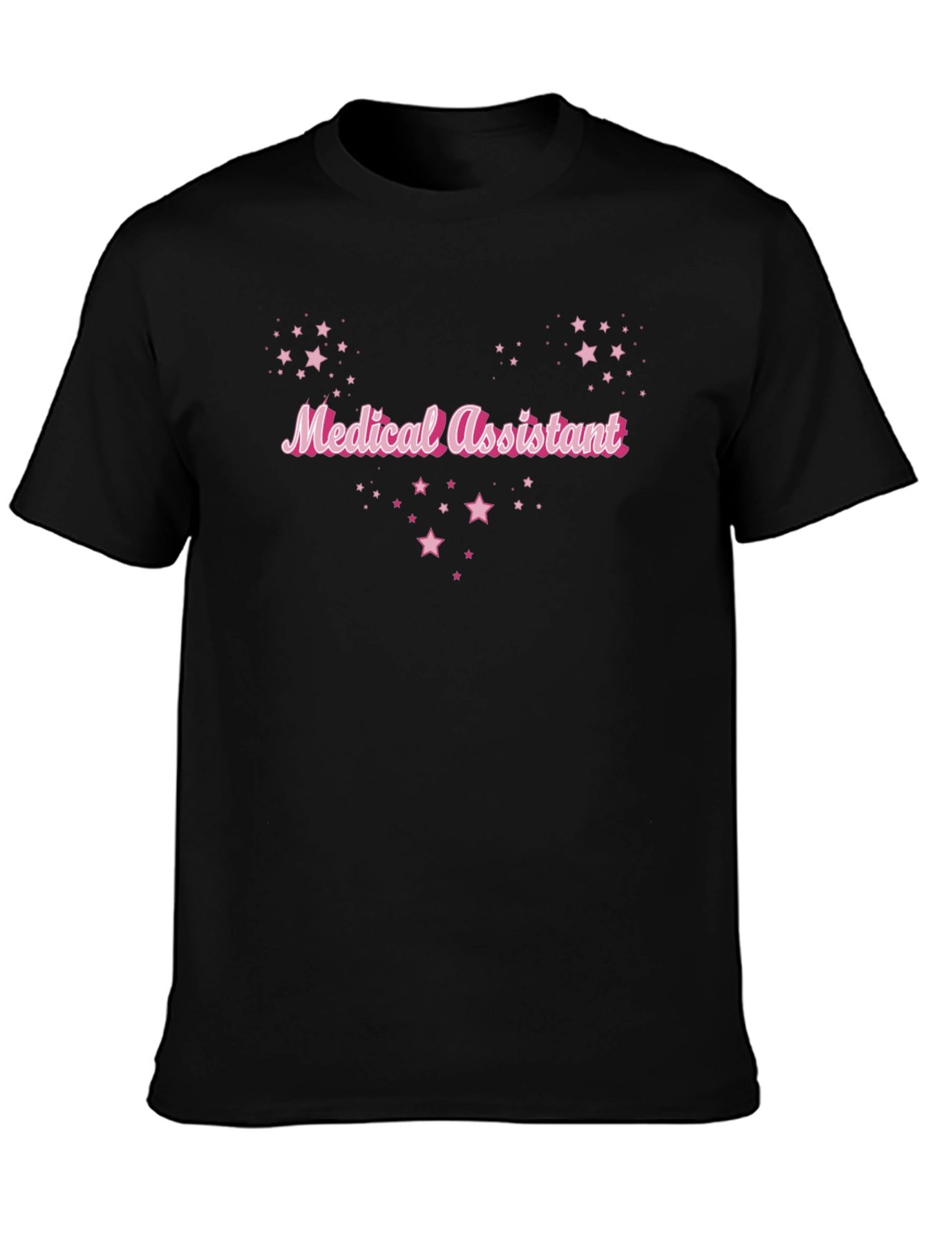 Medical Assistant Star Graphic Black T-Shirt