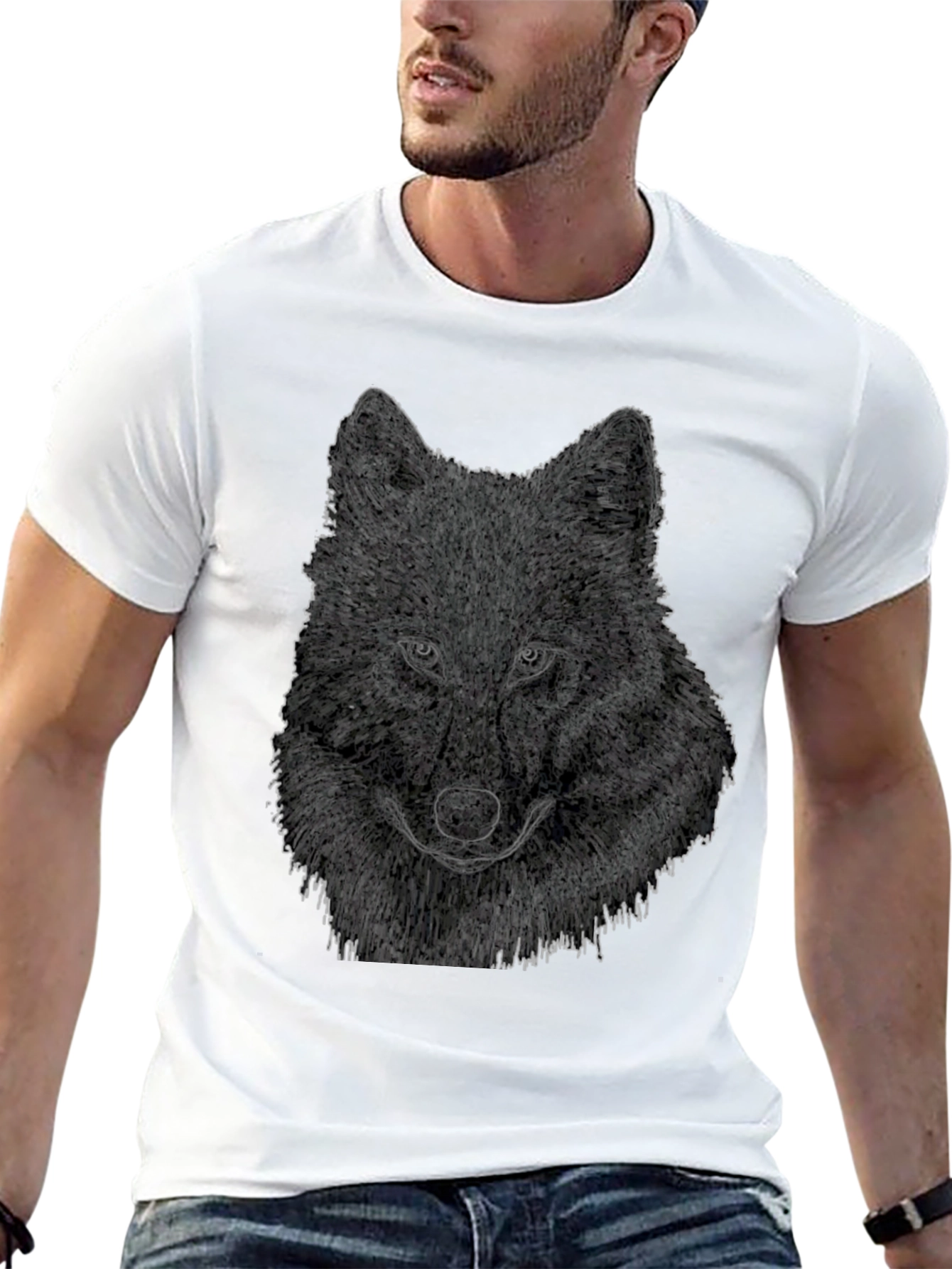 Wolf Graphic Tee - Mens Black T-Shirt