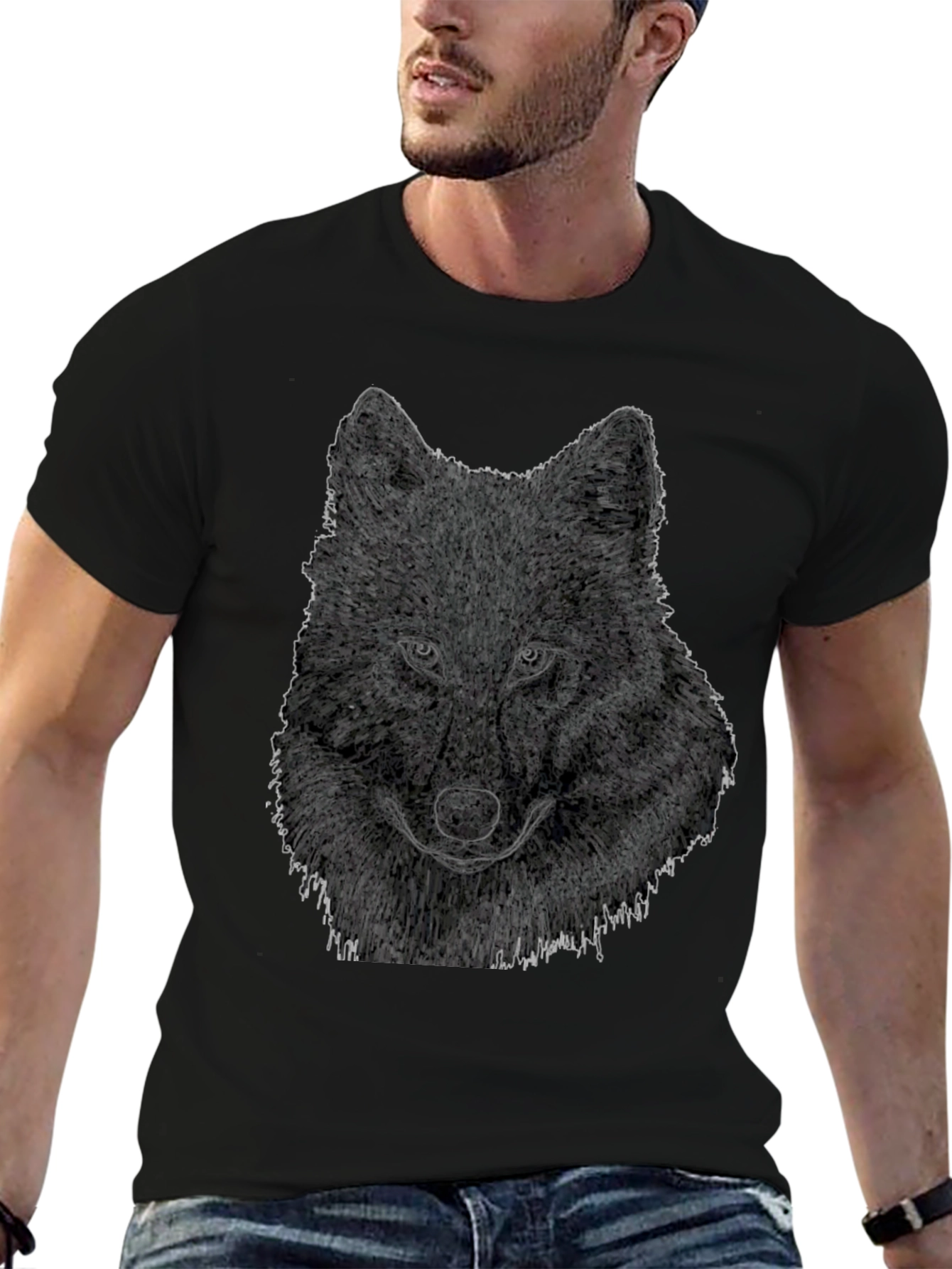 Wolf Graphic Tee - Mens Black T-Shirt
