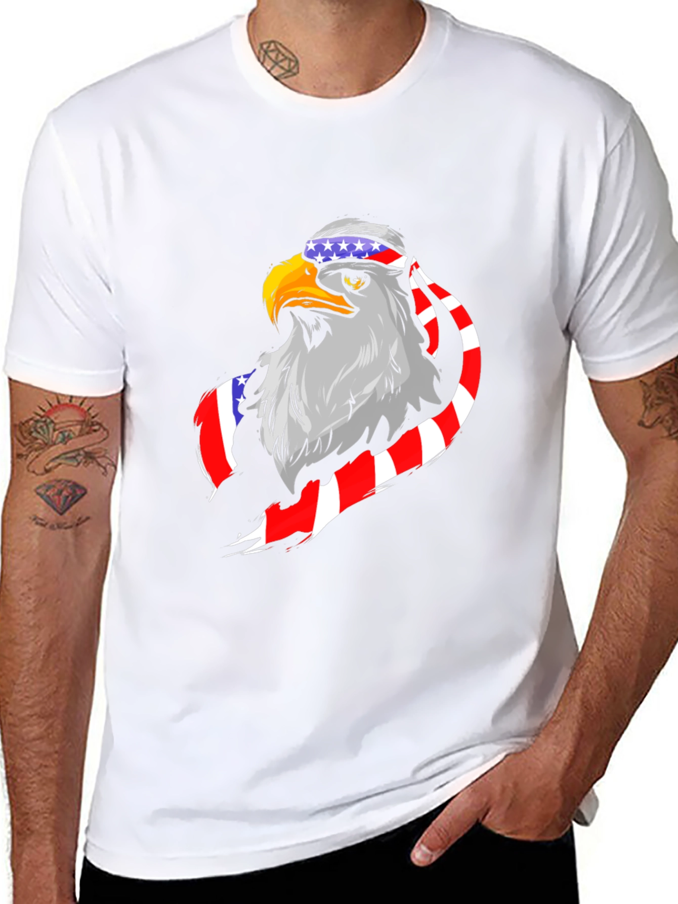 Patriotic Eagle Graphic T-Shirt