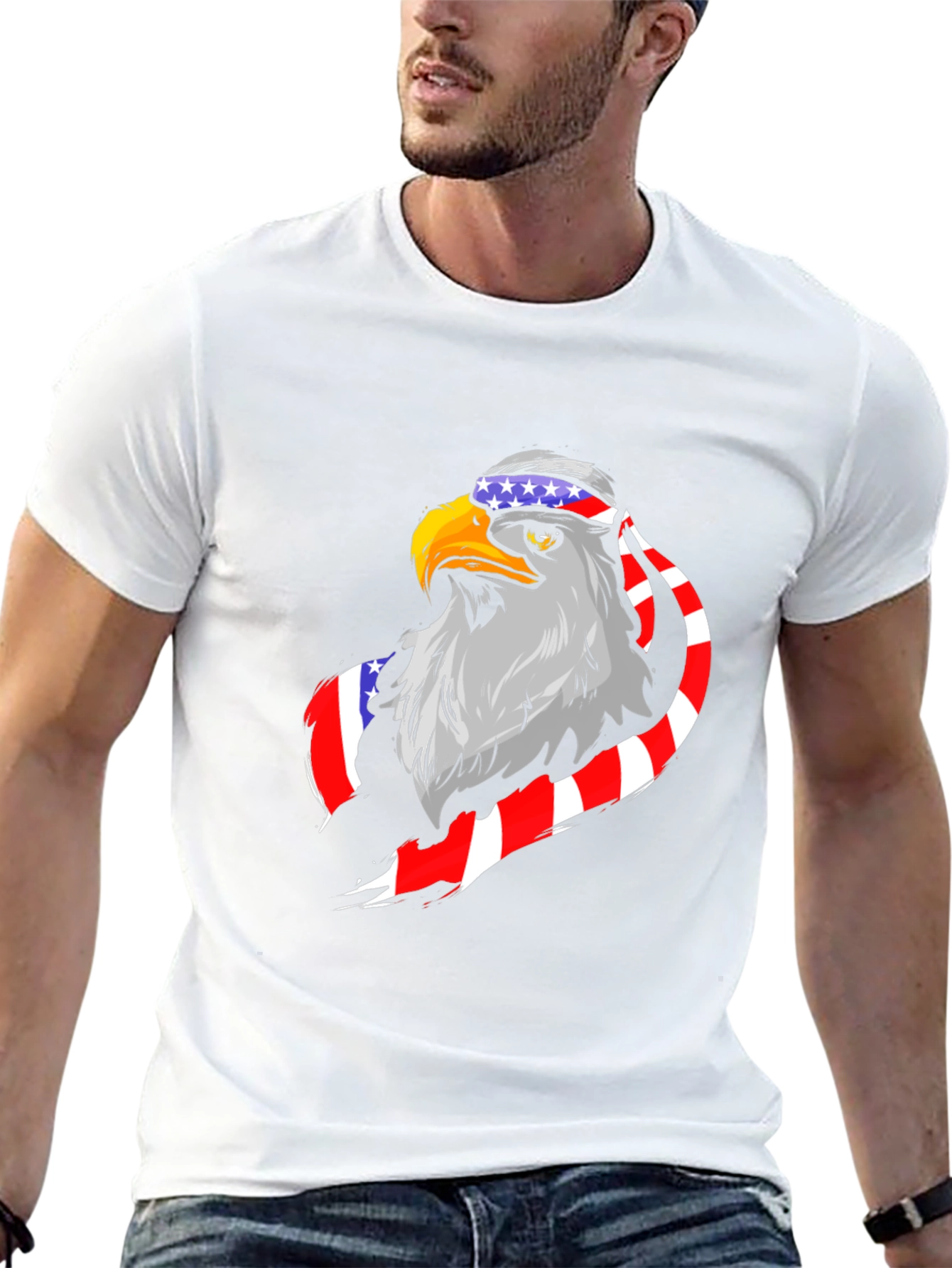 Patriotic Eagle Graphic T-Shirt