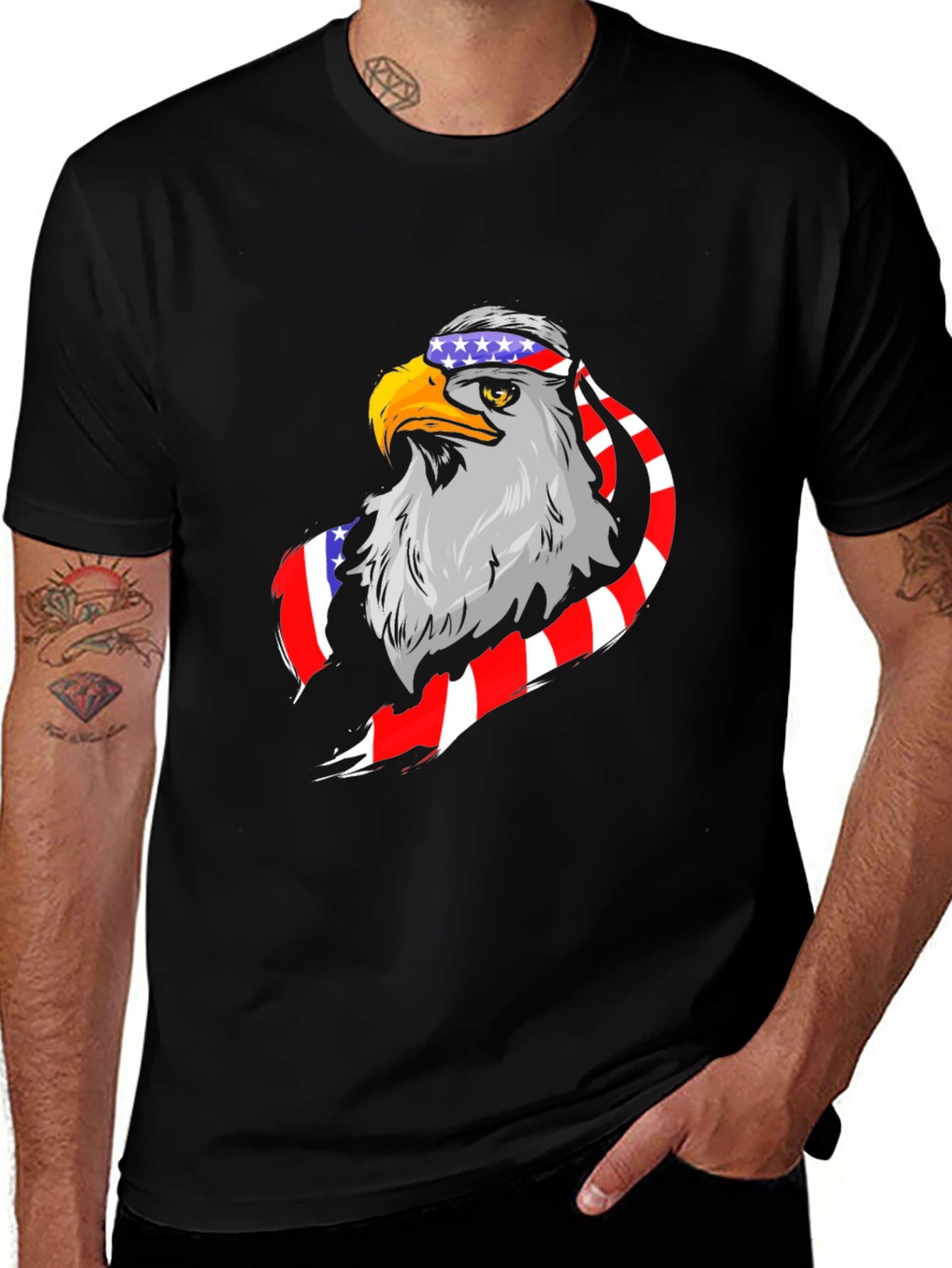 Patriotic Eagle Graphic T-Shirt
