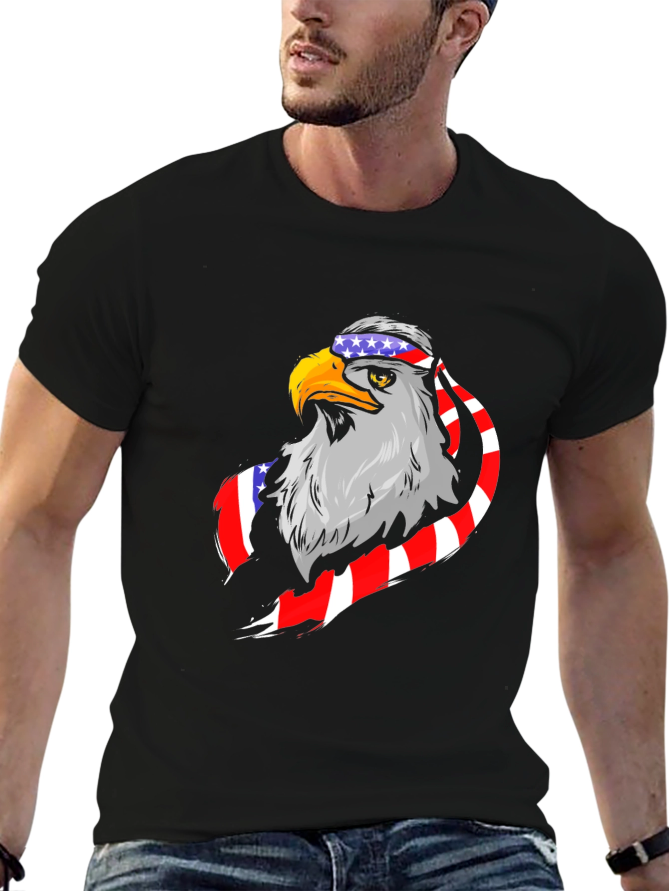 Patriotic Eagle Graphic T-Shirt