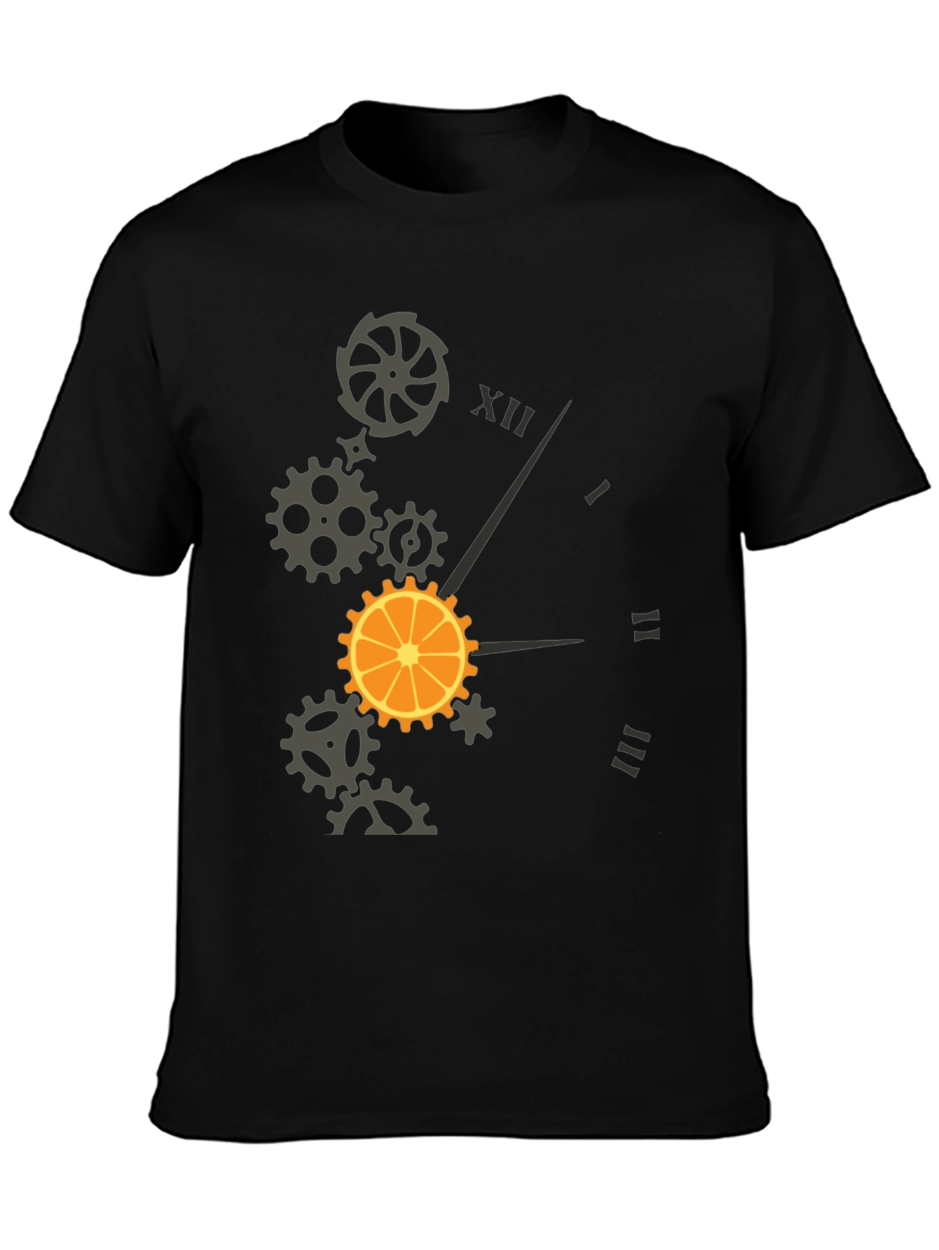 Steampunk Orange Clock T-Shirt