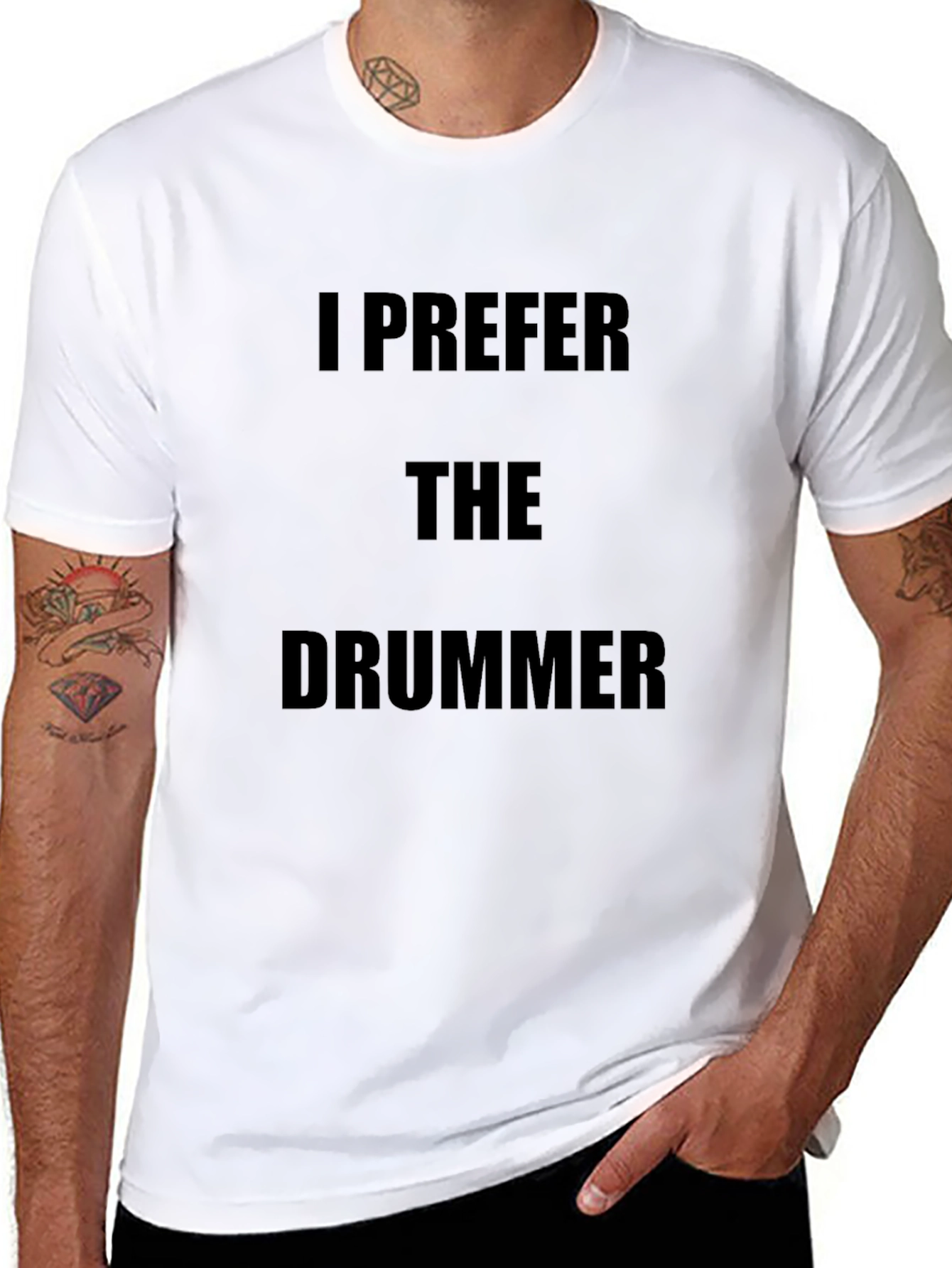 I Prefer The Drummer Black T-Shirt
