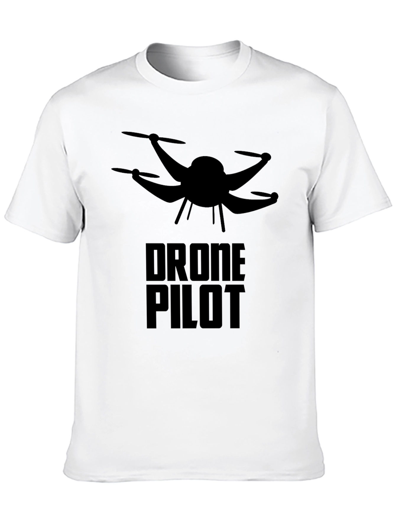 Drone Pilot Graphic Tee - Black Cotton T-Shirt