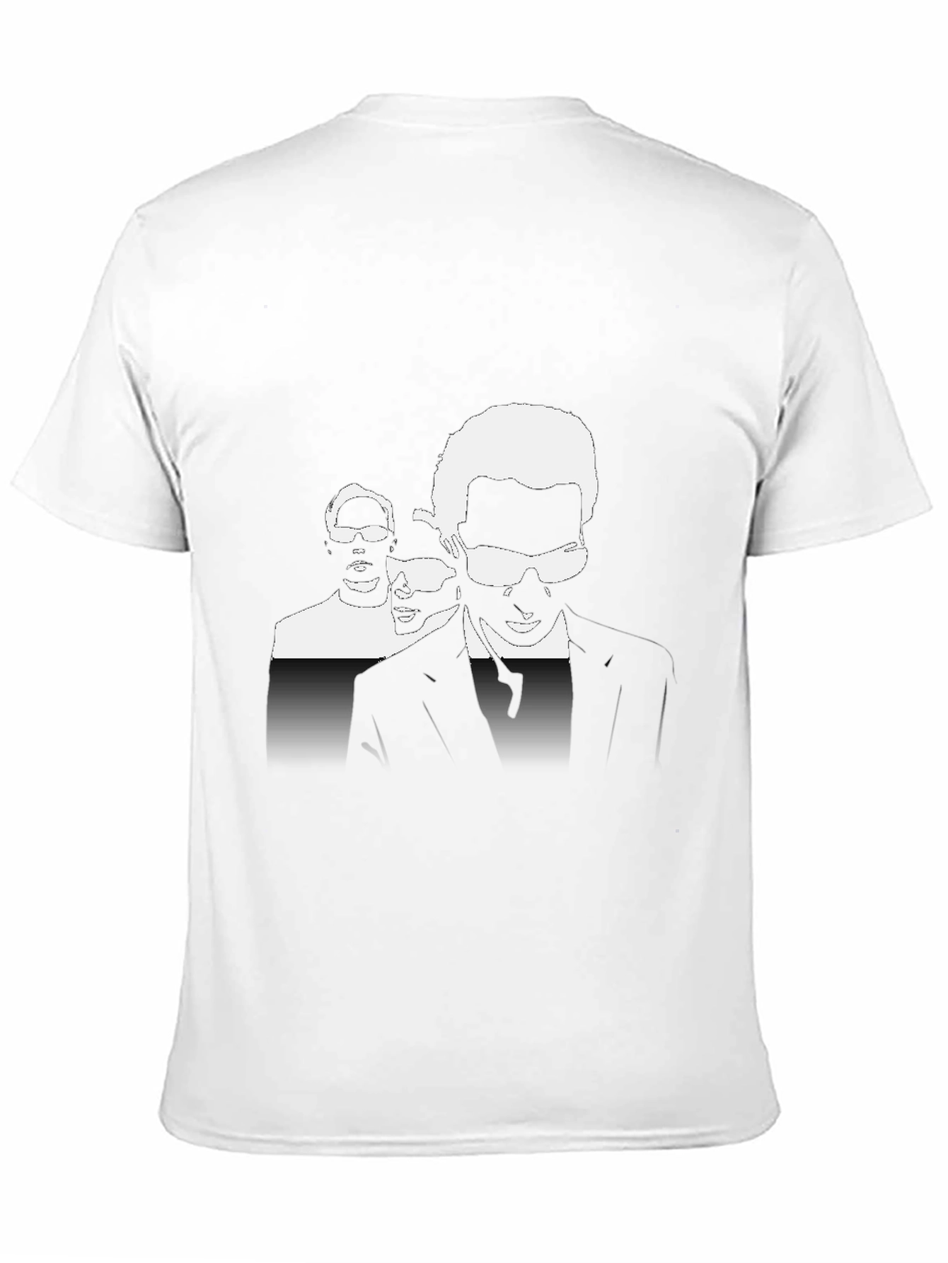 Cool Black T-Shirt with Silhouette Trio Graphic