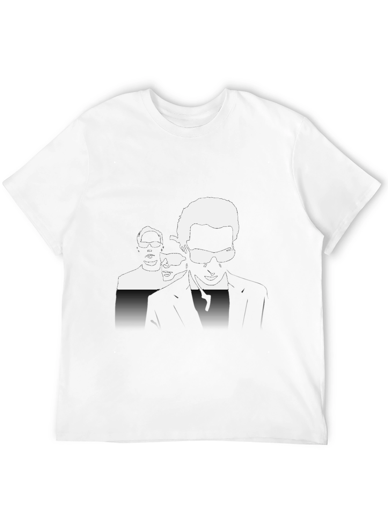 Cool Black T-Shirt with Silhouette Trio Graphic