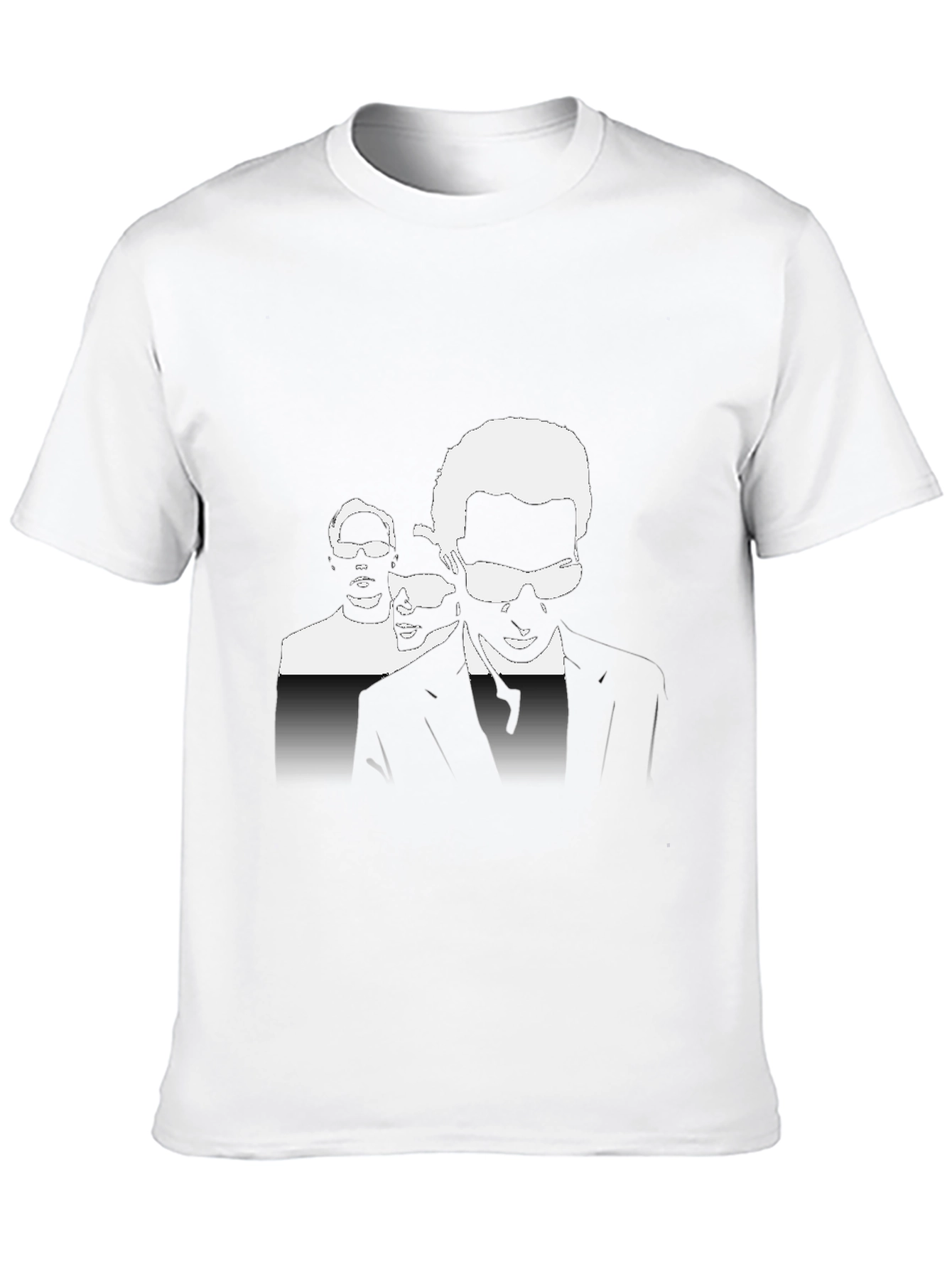 Cool Black T-Shirt with Silhouette Trio Graphic