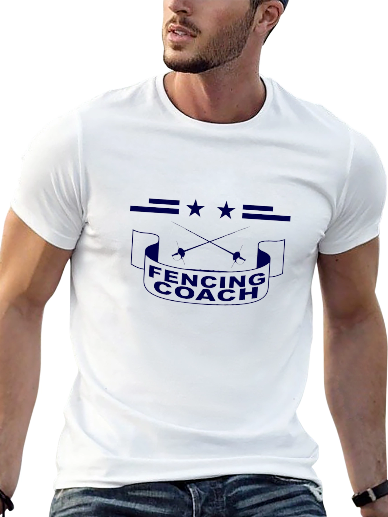 Fencing Coach T-Shirt - Black Cotton Tee