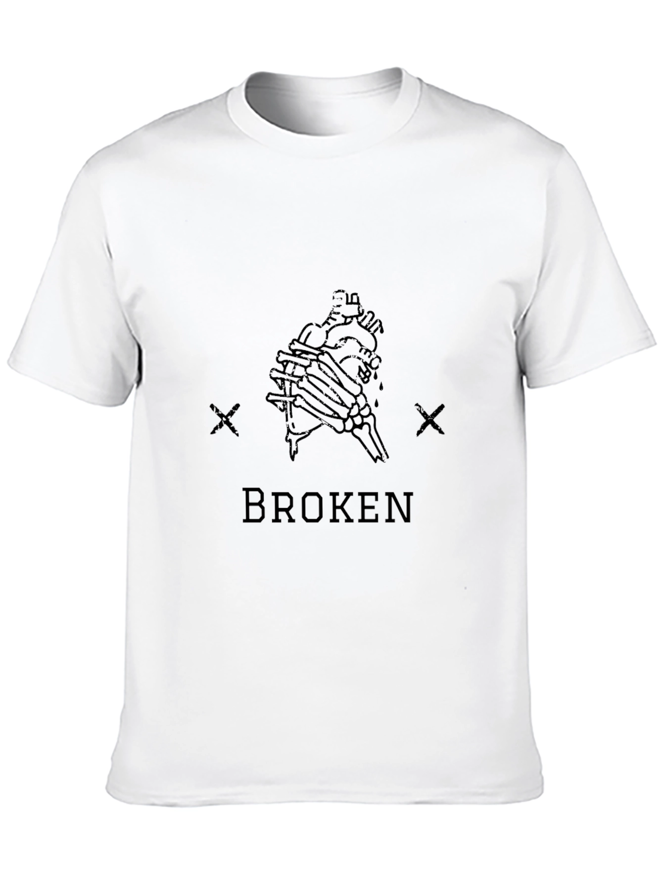 Broken Heart Graphic Tee - Black Cotton Blend