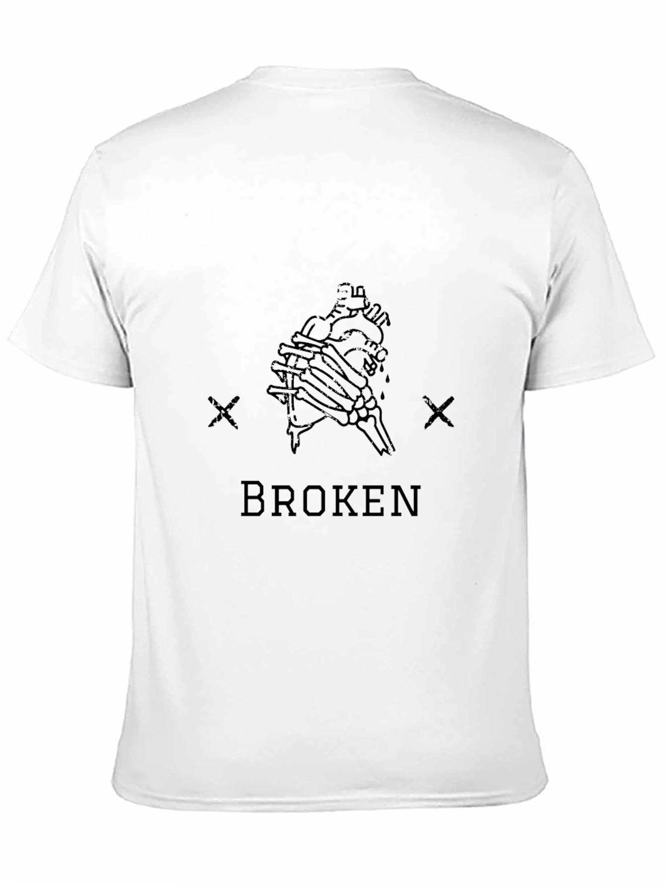 Broken Heart Graphic Tee - Black Cotton Blend