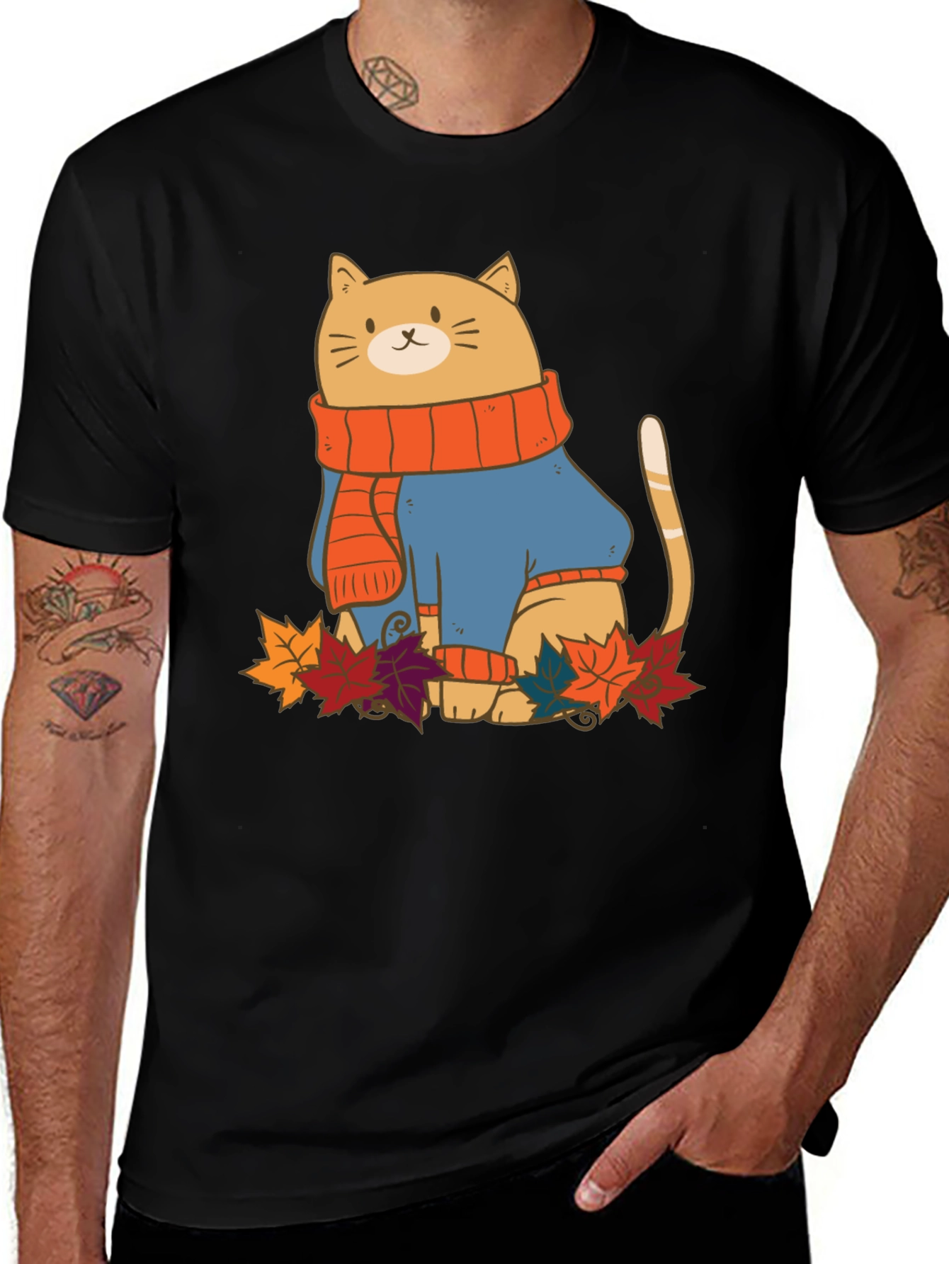 Autumn Cat T-Shirt - Cozy Fall Vibes