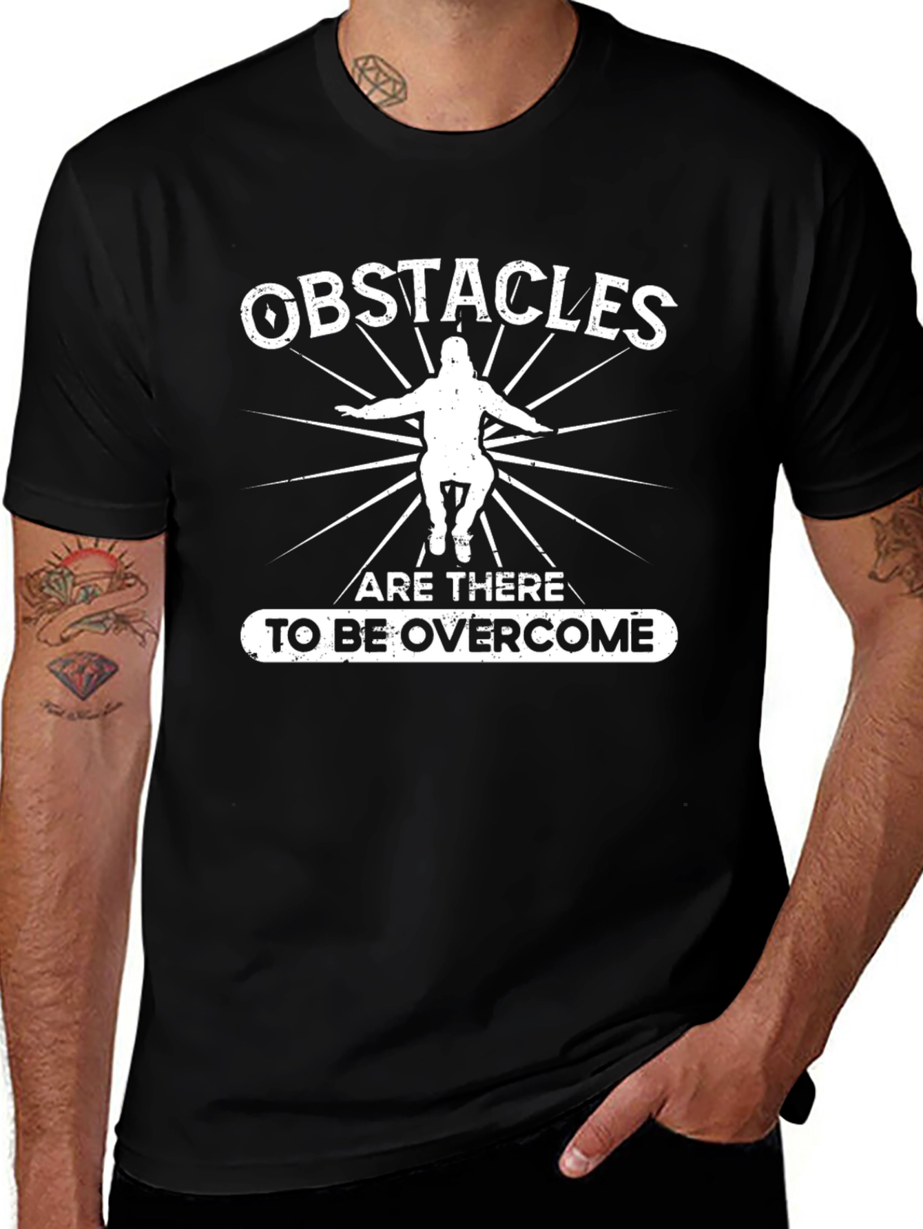 Obstacles Overcome Graphic Tee - Motivational T-Shirt