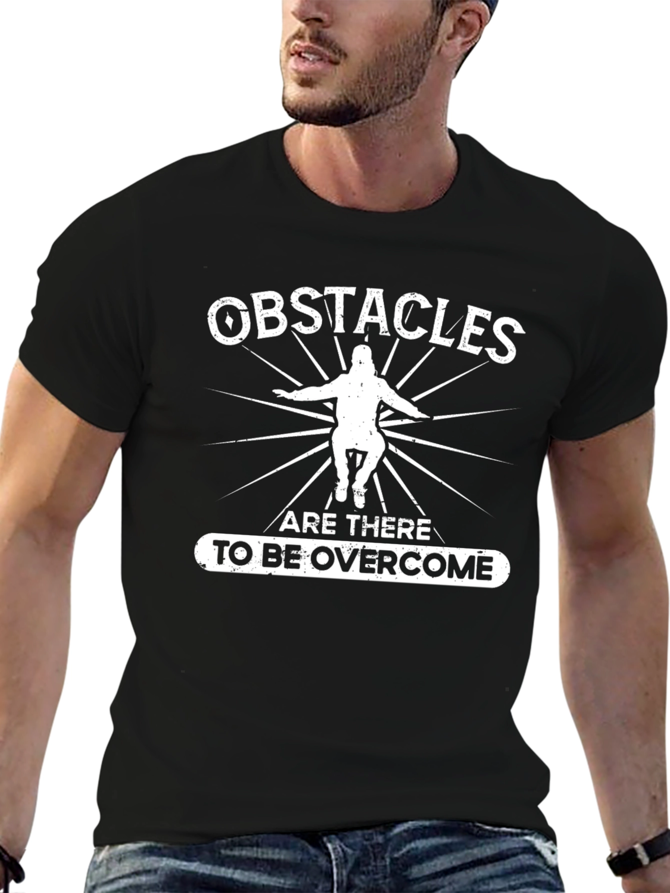 Obstacles Overcome Graphic Tee - Motivational T-Shirt