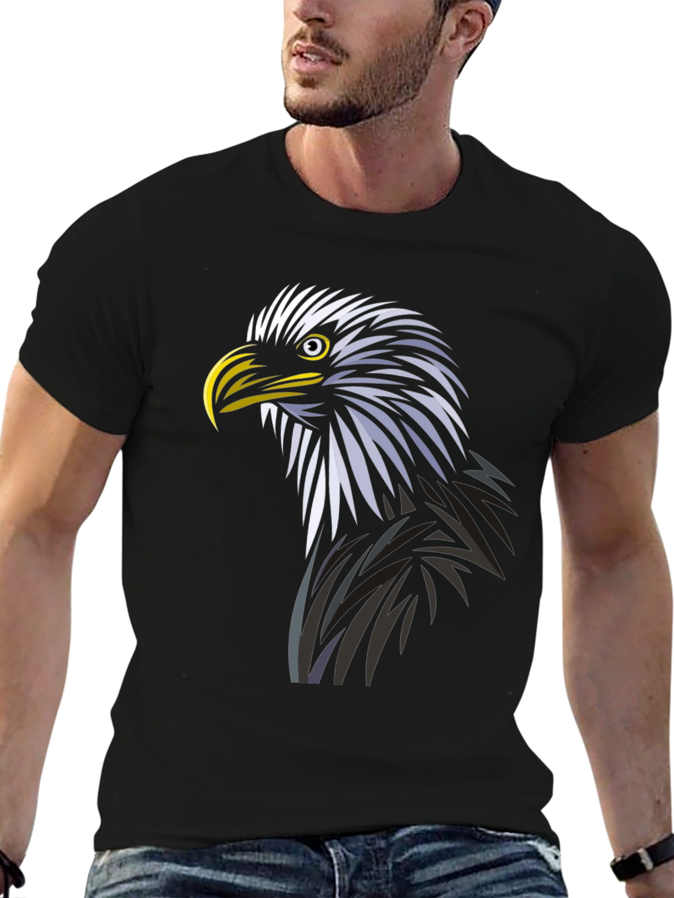 Black Eagle Graphic T-Shirt | Bold Animal Tee