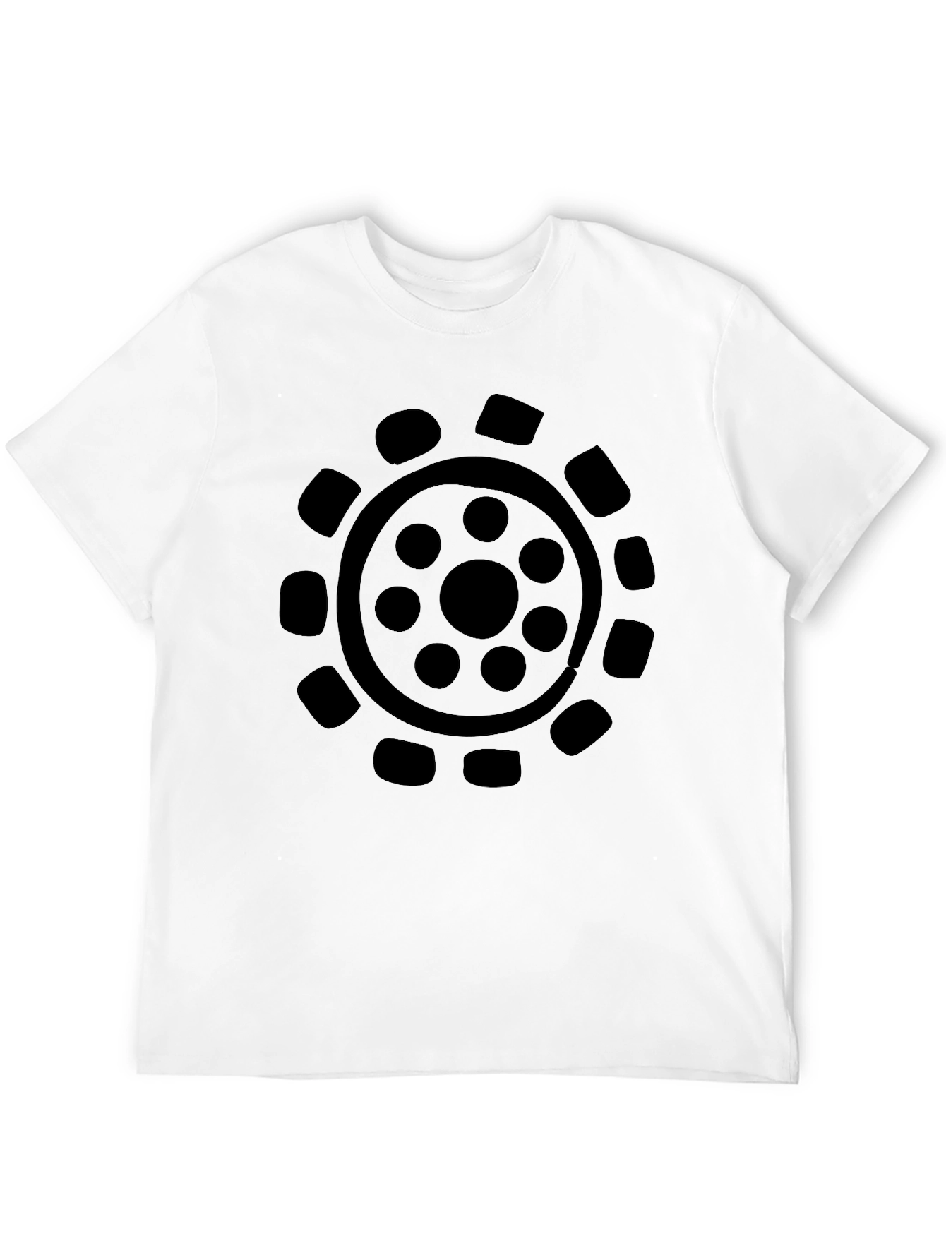 Mens Black T-Shirt with Circular Graphic